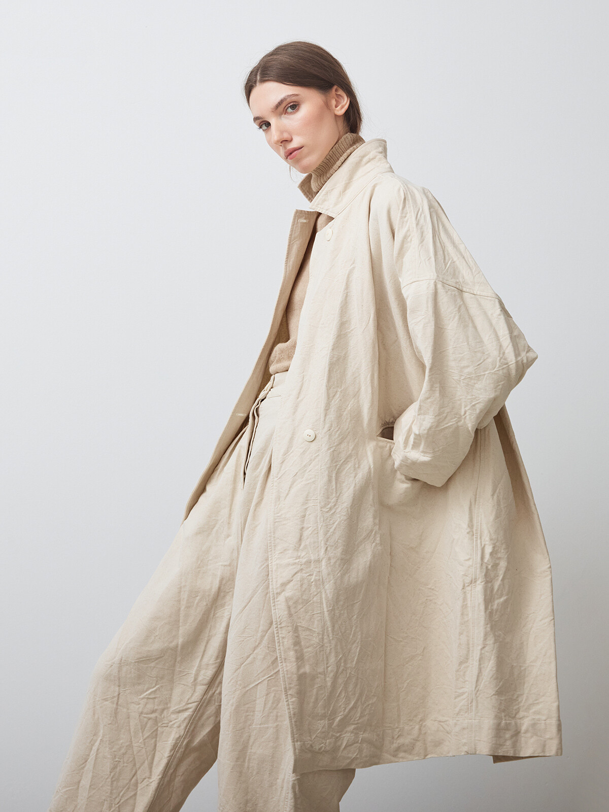 Undyed canvas car coat Image