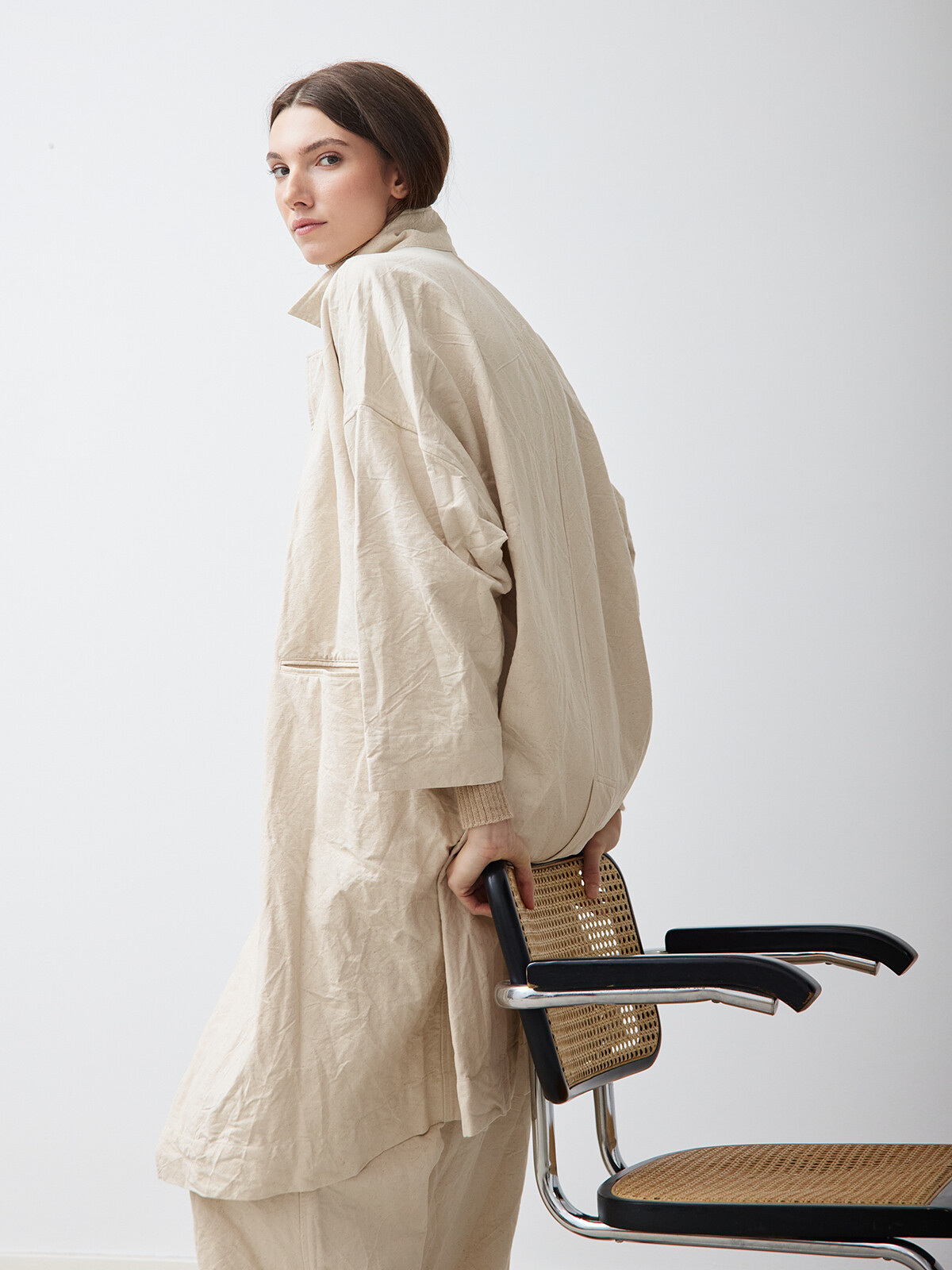 Undyed canvas car coat Image