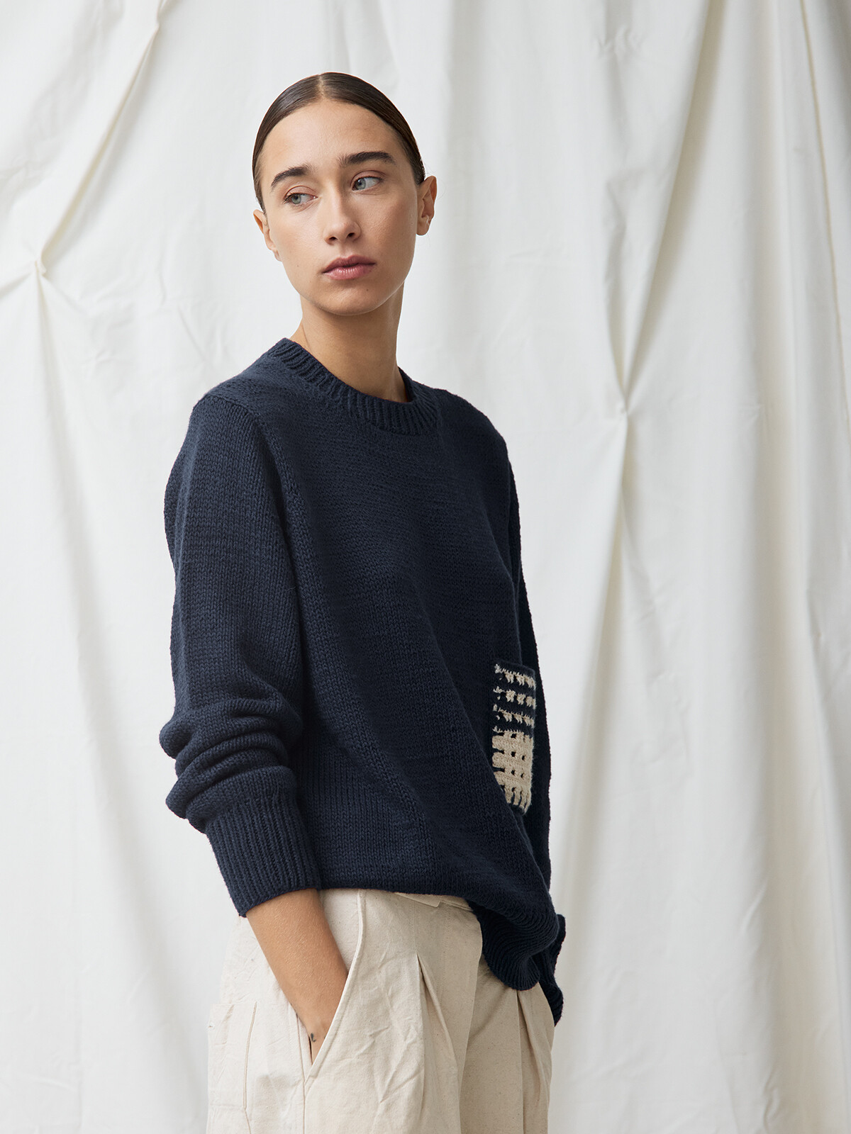Pocket crochet sweater Image Pocket crochet sweater Image