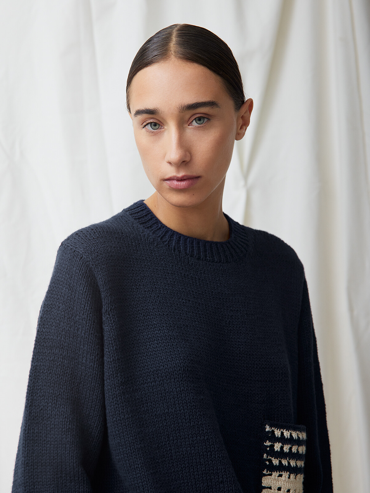 Pocket crochet sweater Image Pocket crochet sweater Image