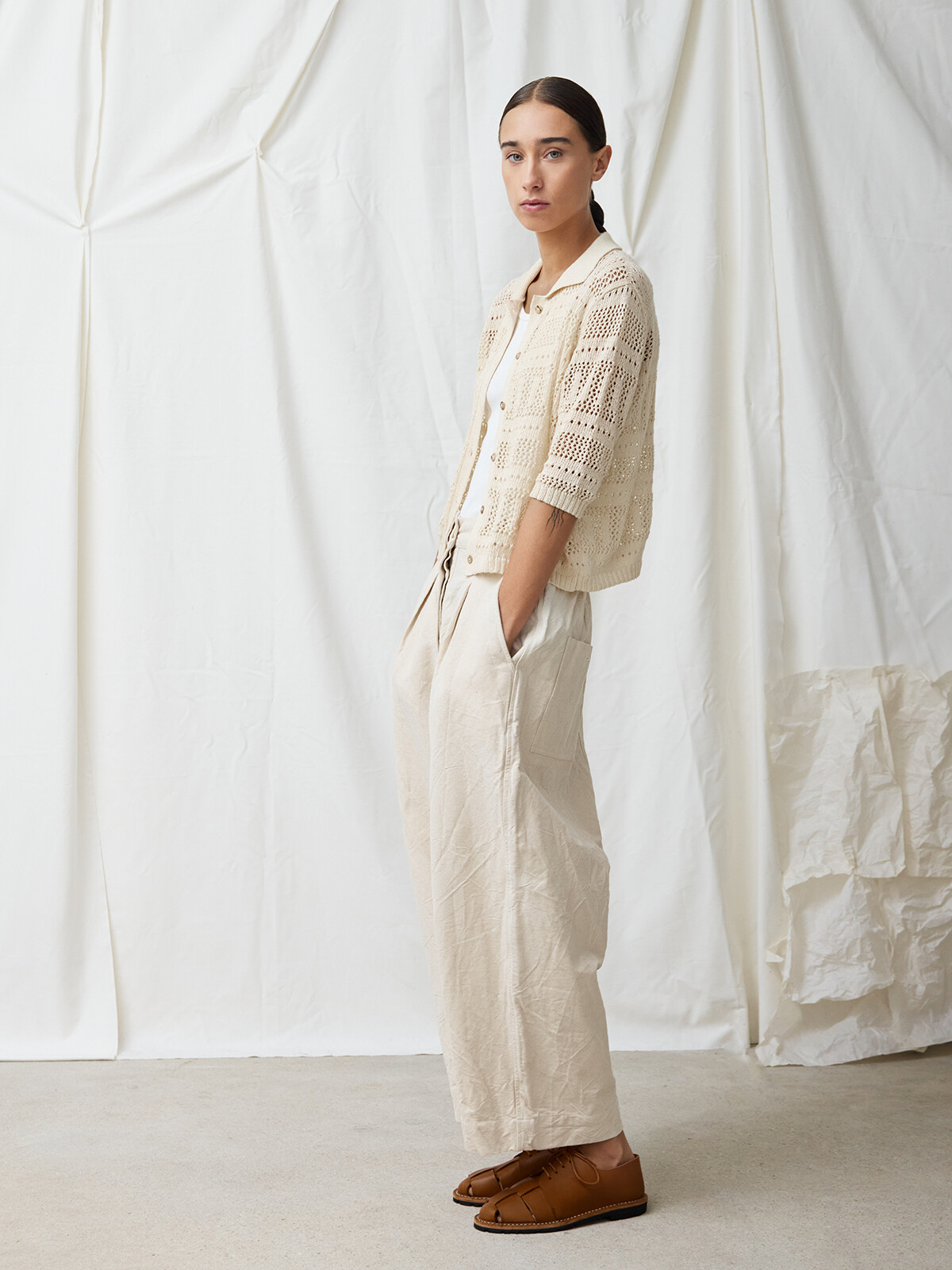 Lacy collar cardigan Image Lacy collar cardigan Image