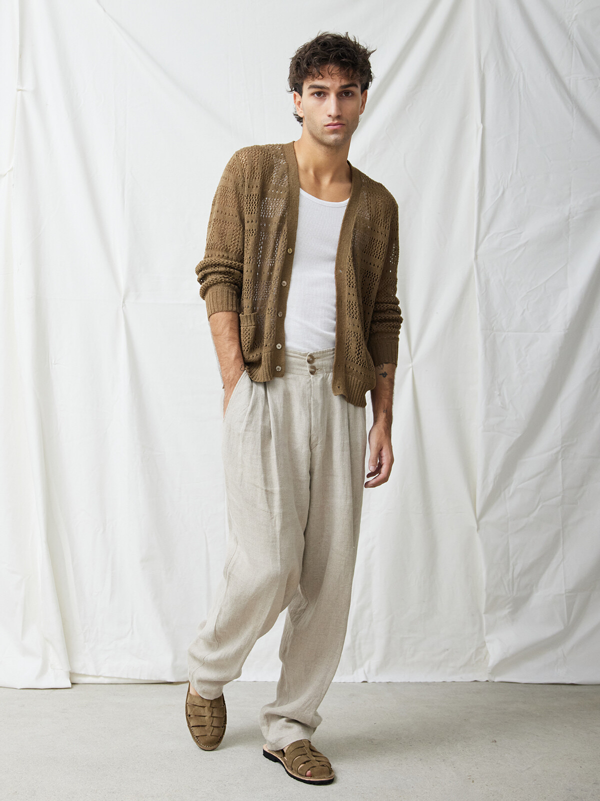 Lace linen cardigan Image Lace linen cardigan Image