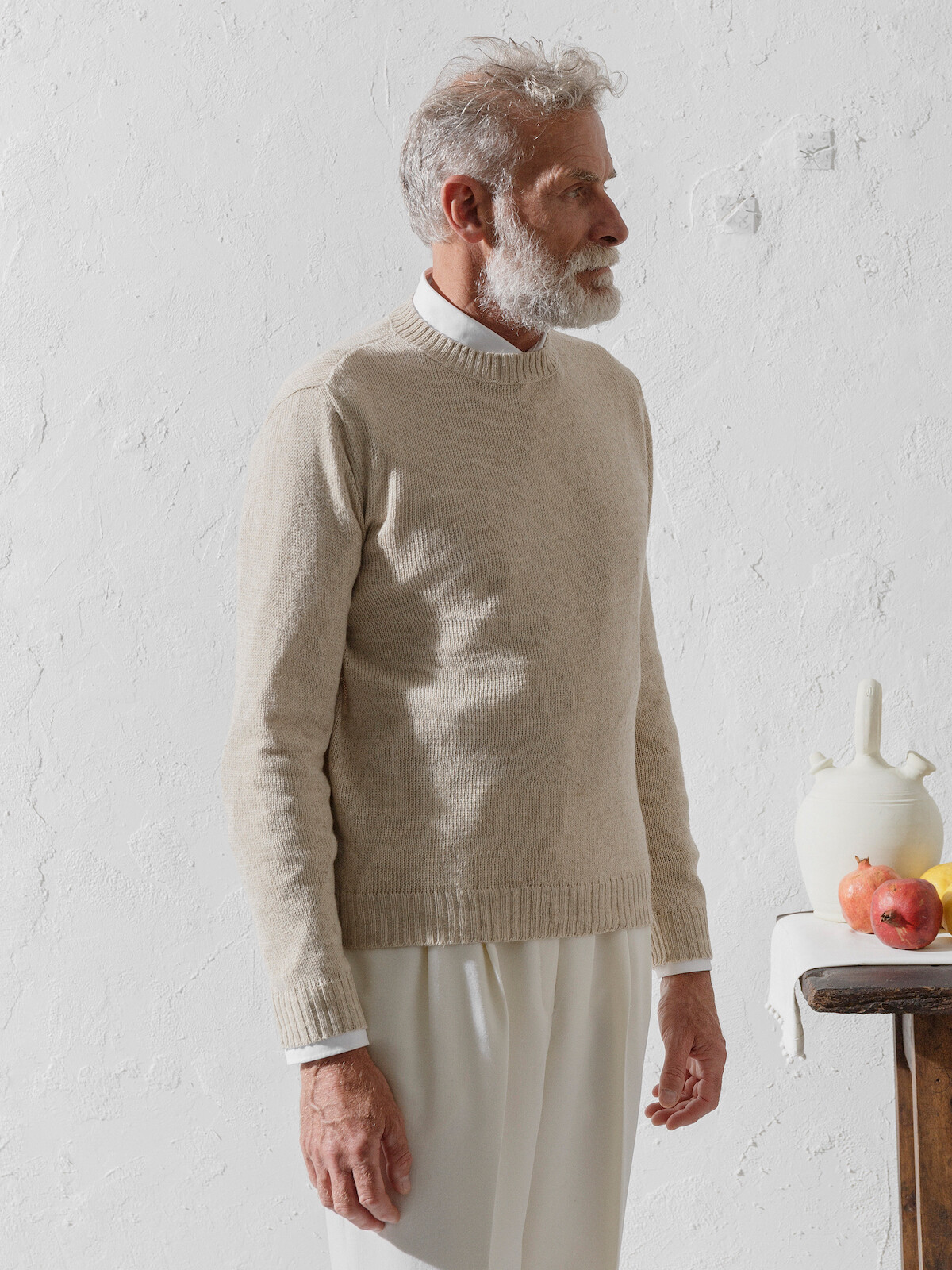 Crew-neck linen sweater Image