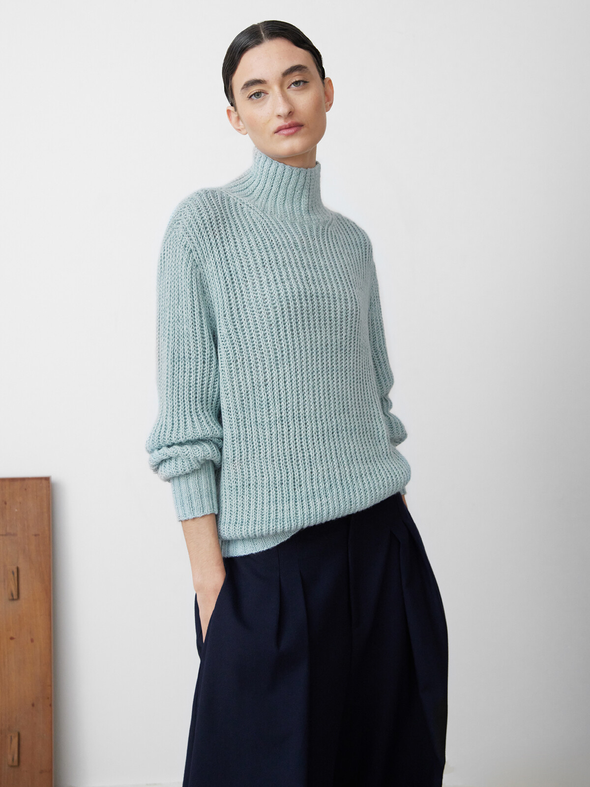 Funnel buttoned sweater Image