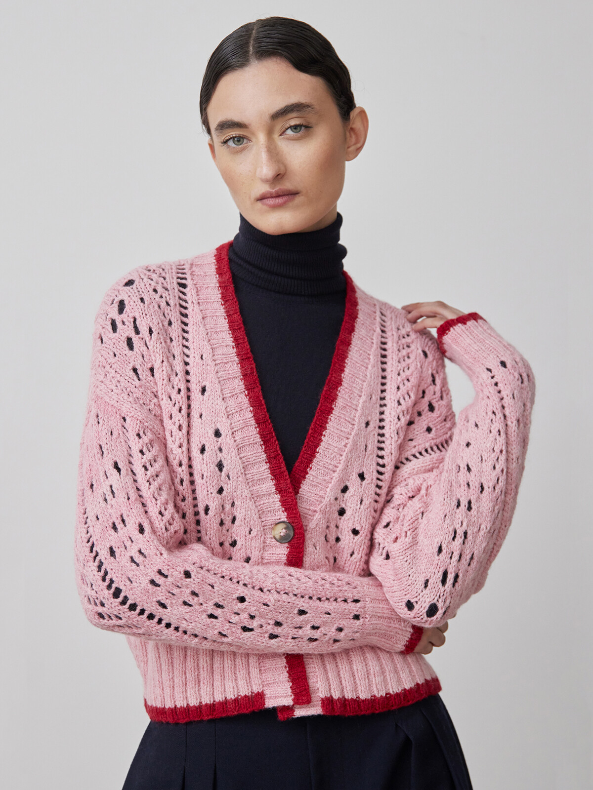 V-neck lacy cardigan Image