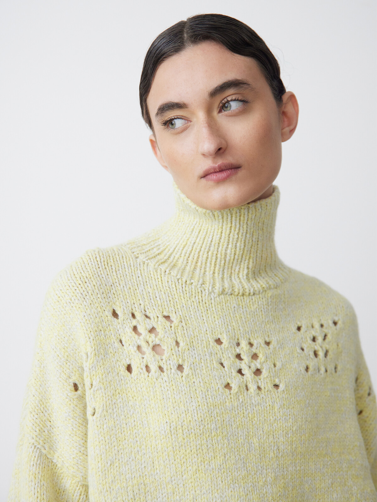 Funnel lacy square sweaters Image