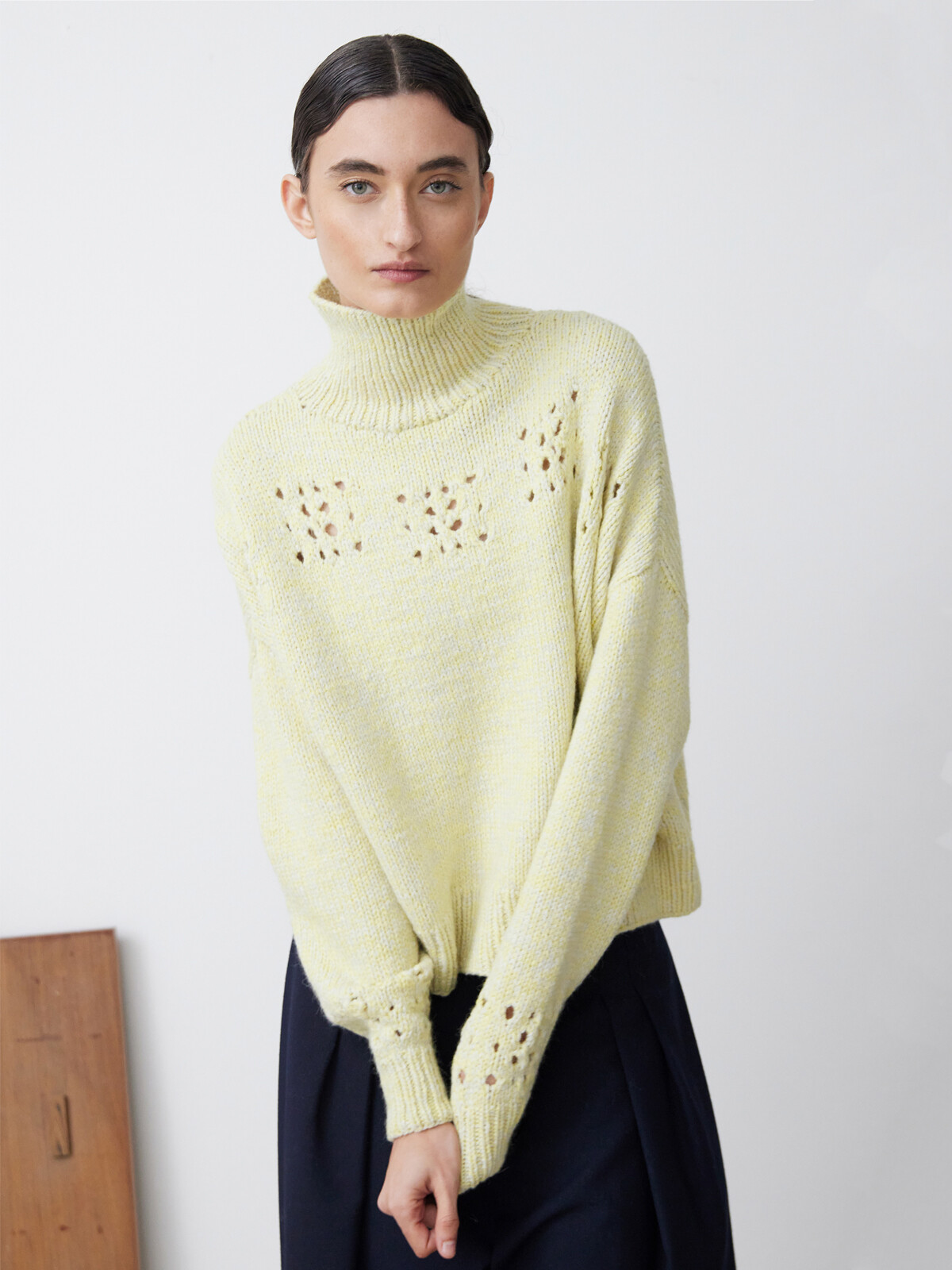 Funnel lacy square sweaters Image