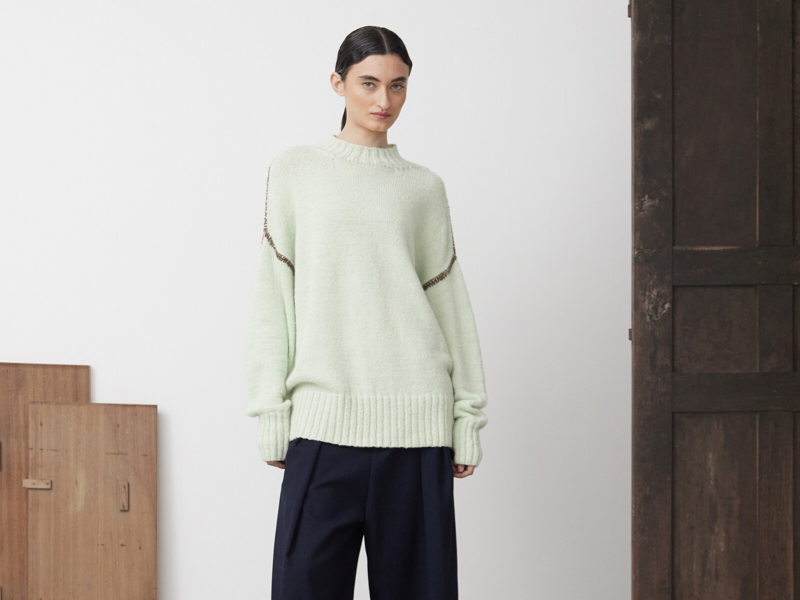 Baseball stitch sweater Image