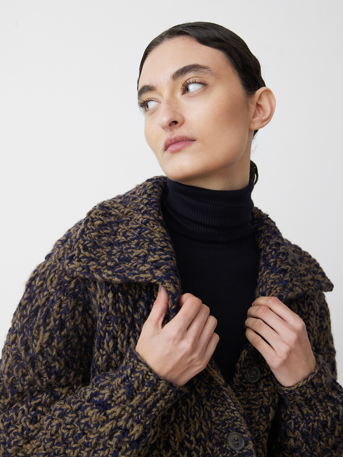 Collar fisherman cardigan Image