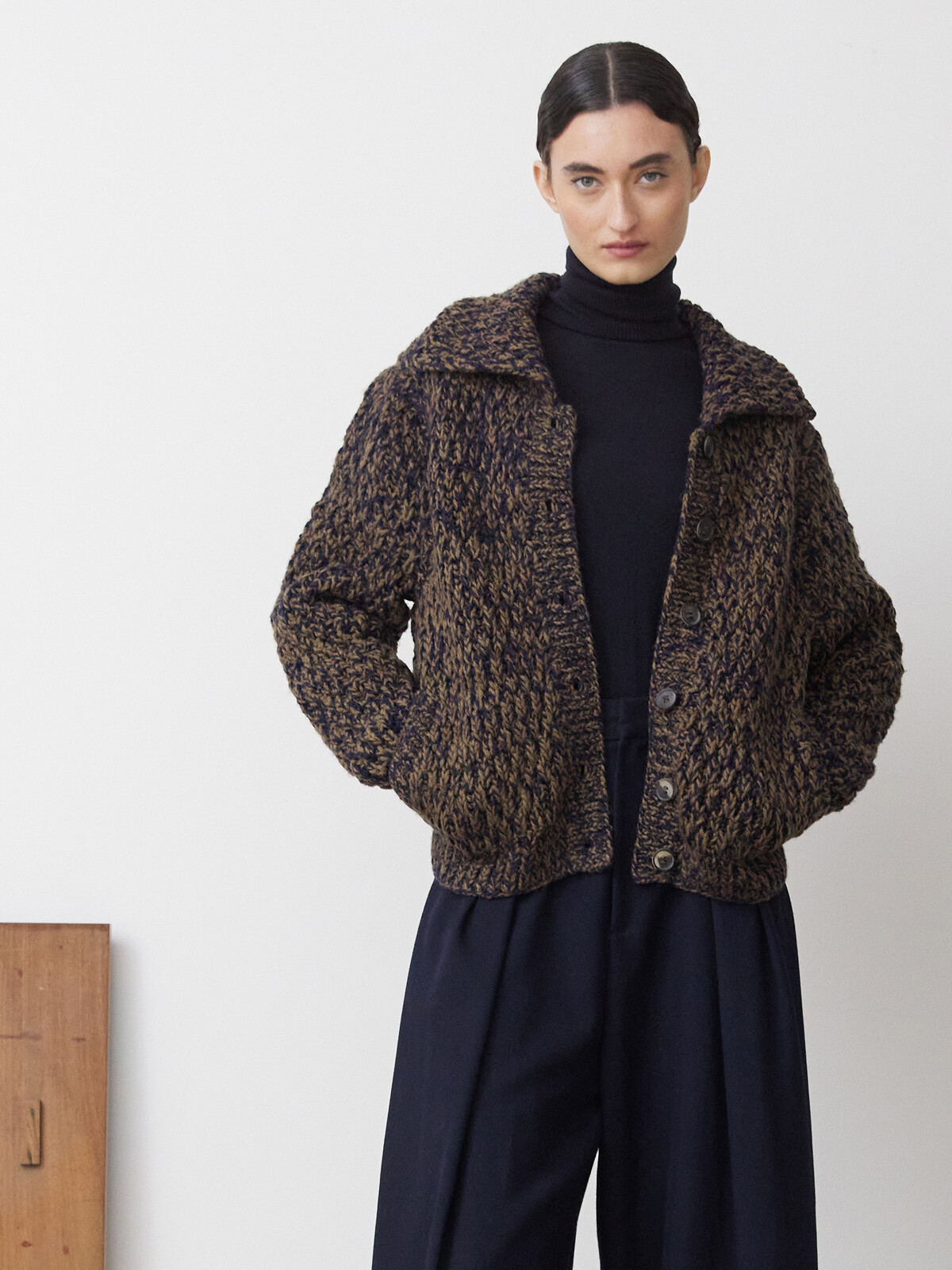 Collar fisherman cardigan Image