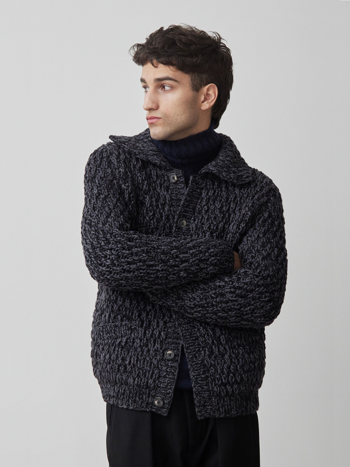 Collar fisherman cardigan Image