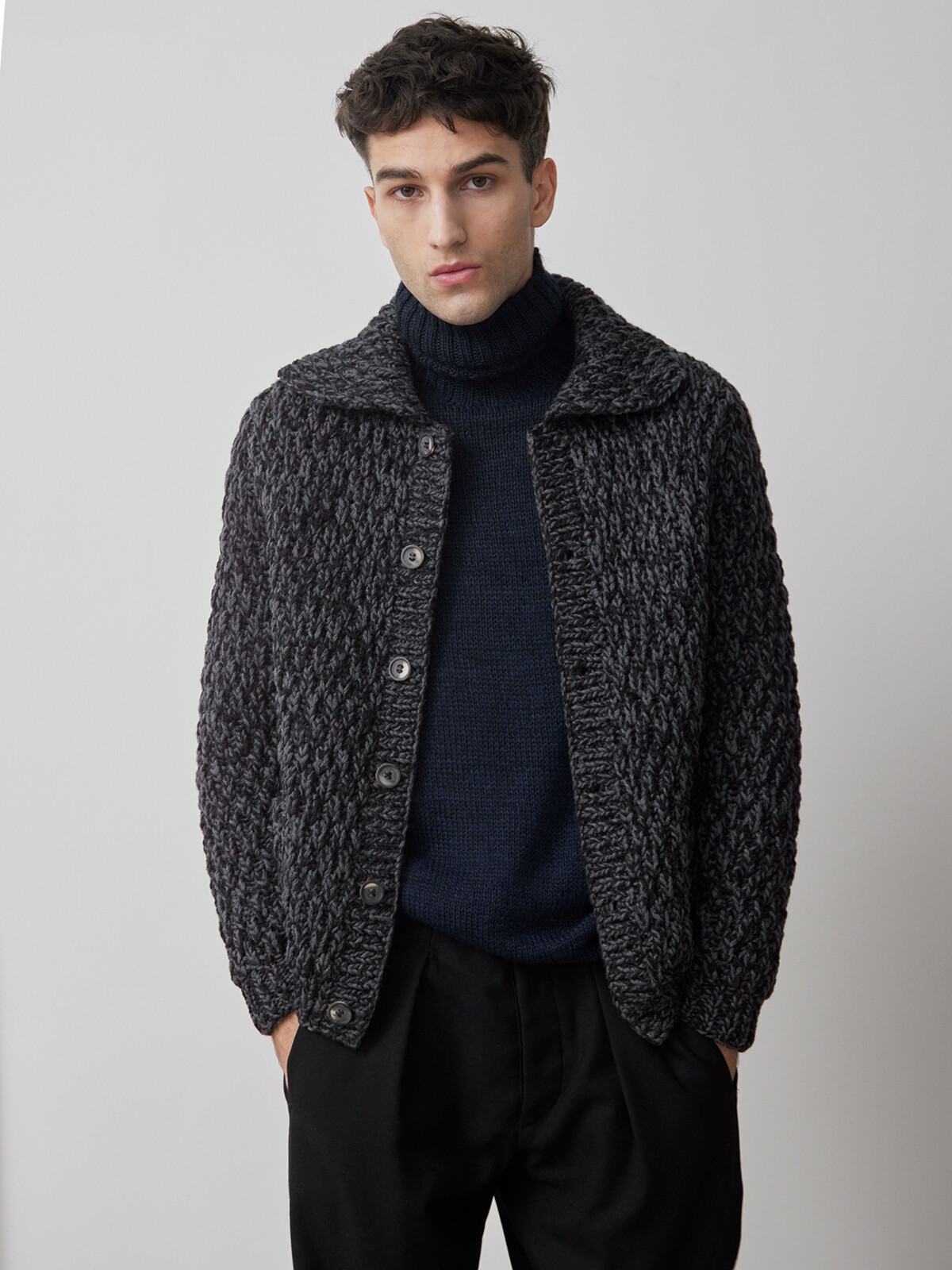 Fisherman deals cardigan sweater