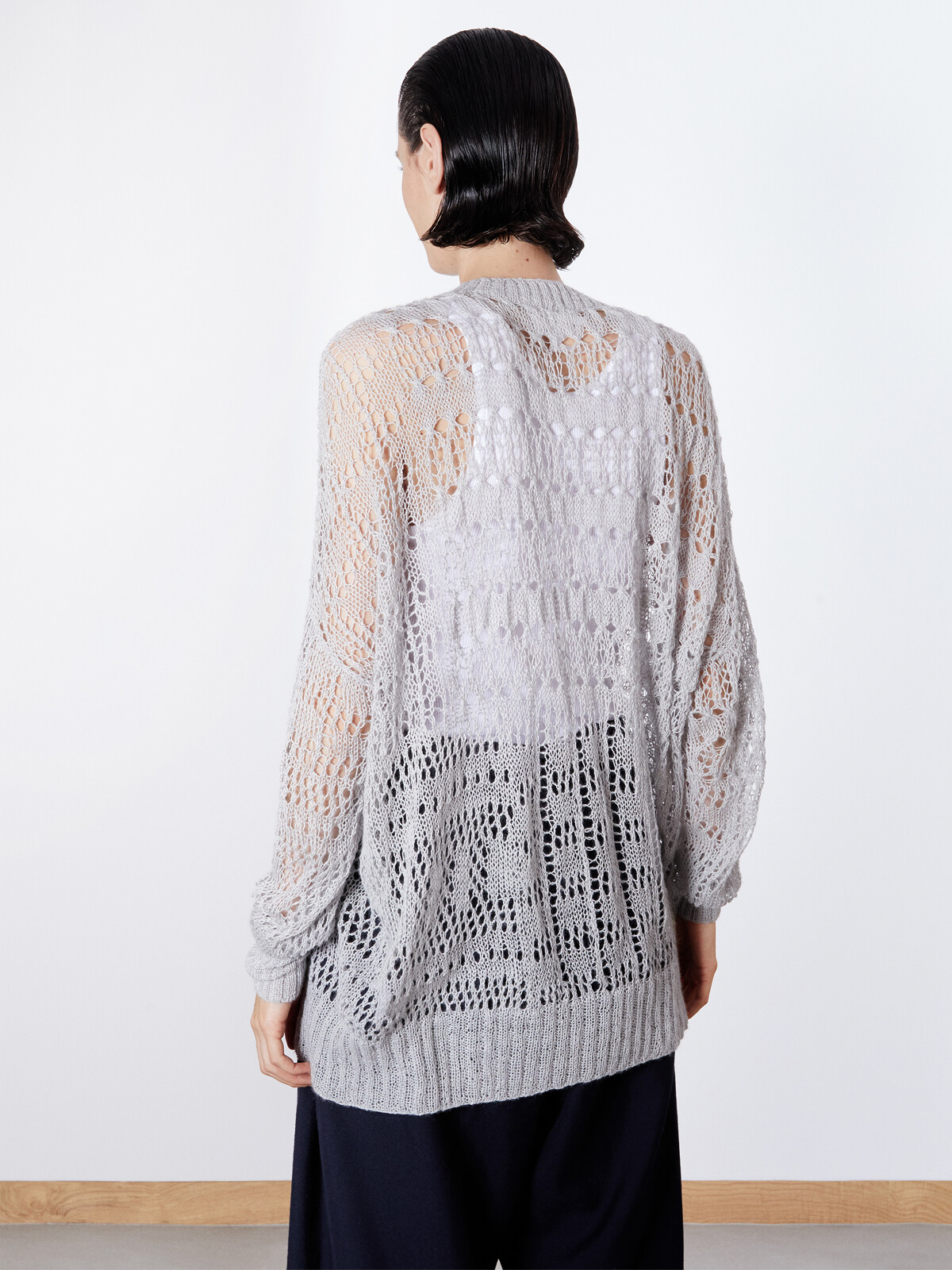 Oversize mosaic lace sweater Image