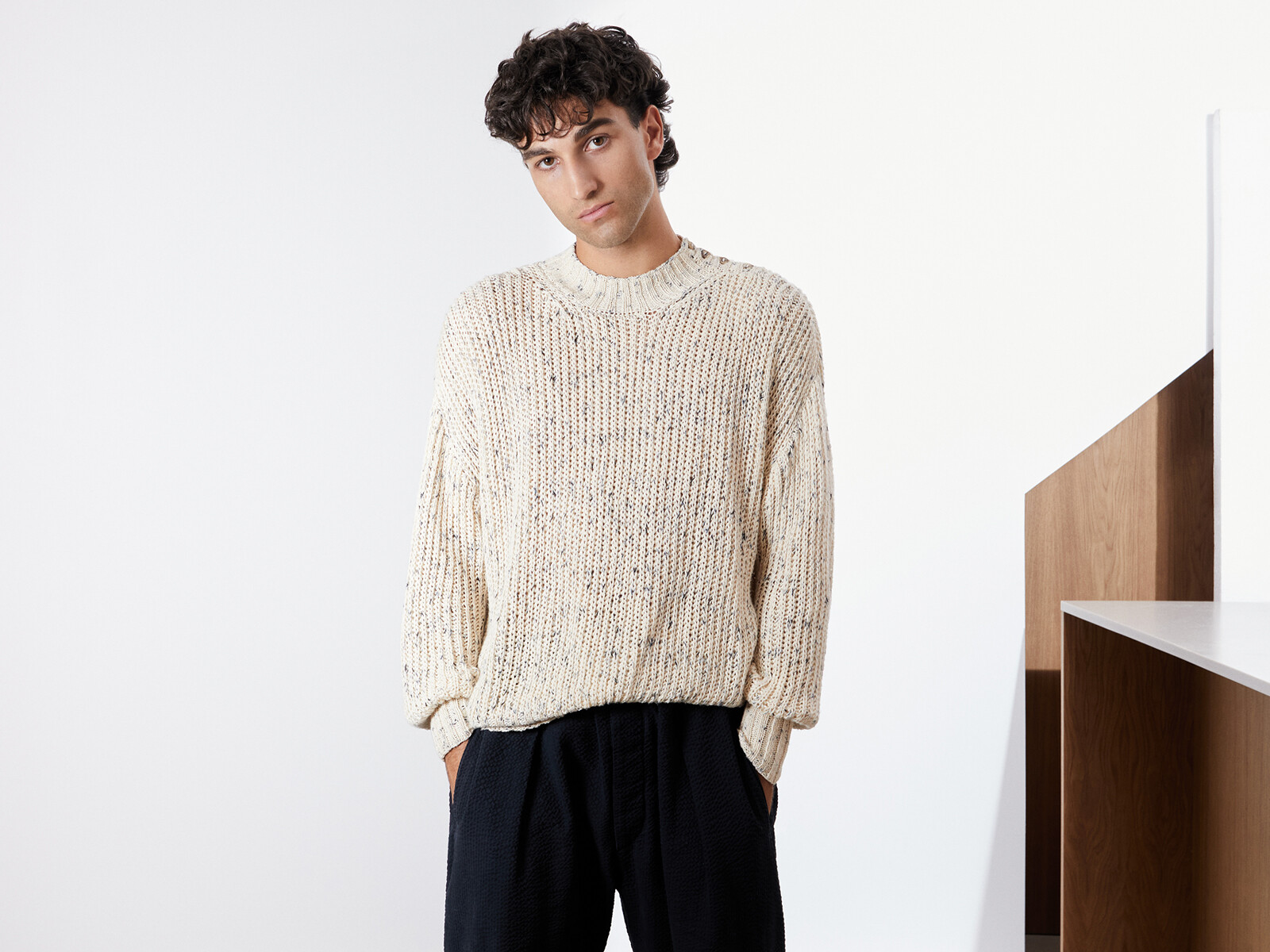 Buttoned fisherman sweater Image