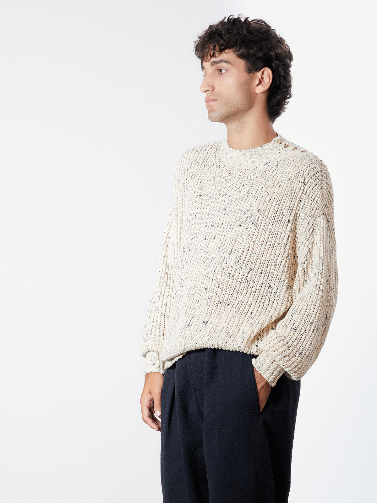 Buttoned fisherman sweater Image