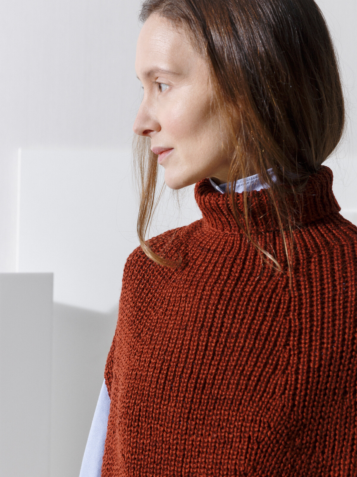 Sleeveless high-neck sweater Image