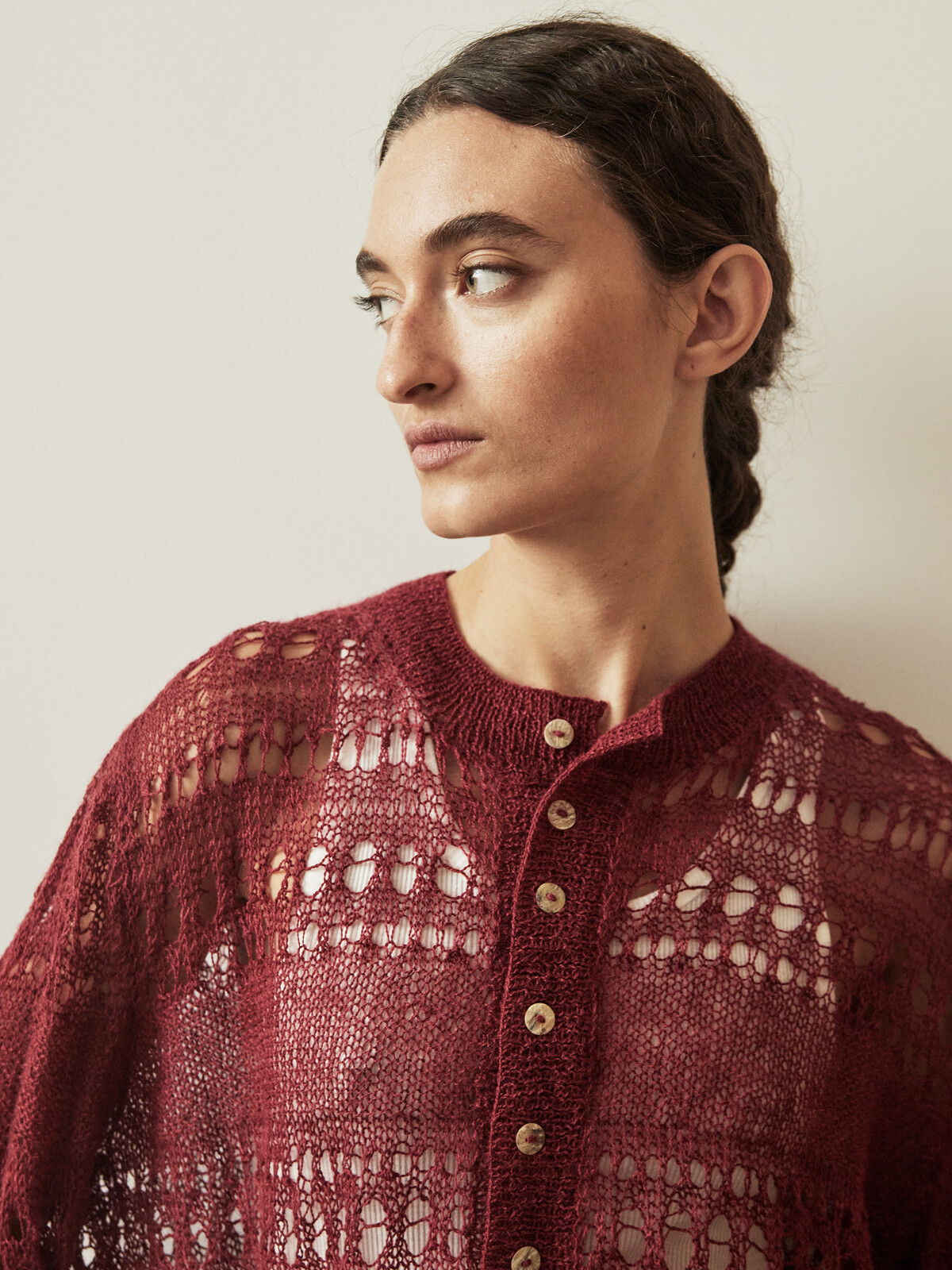 Lacy henley sweater Image