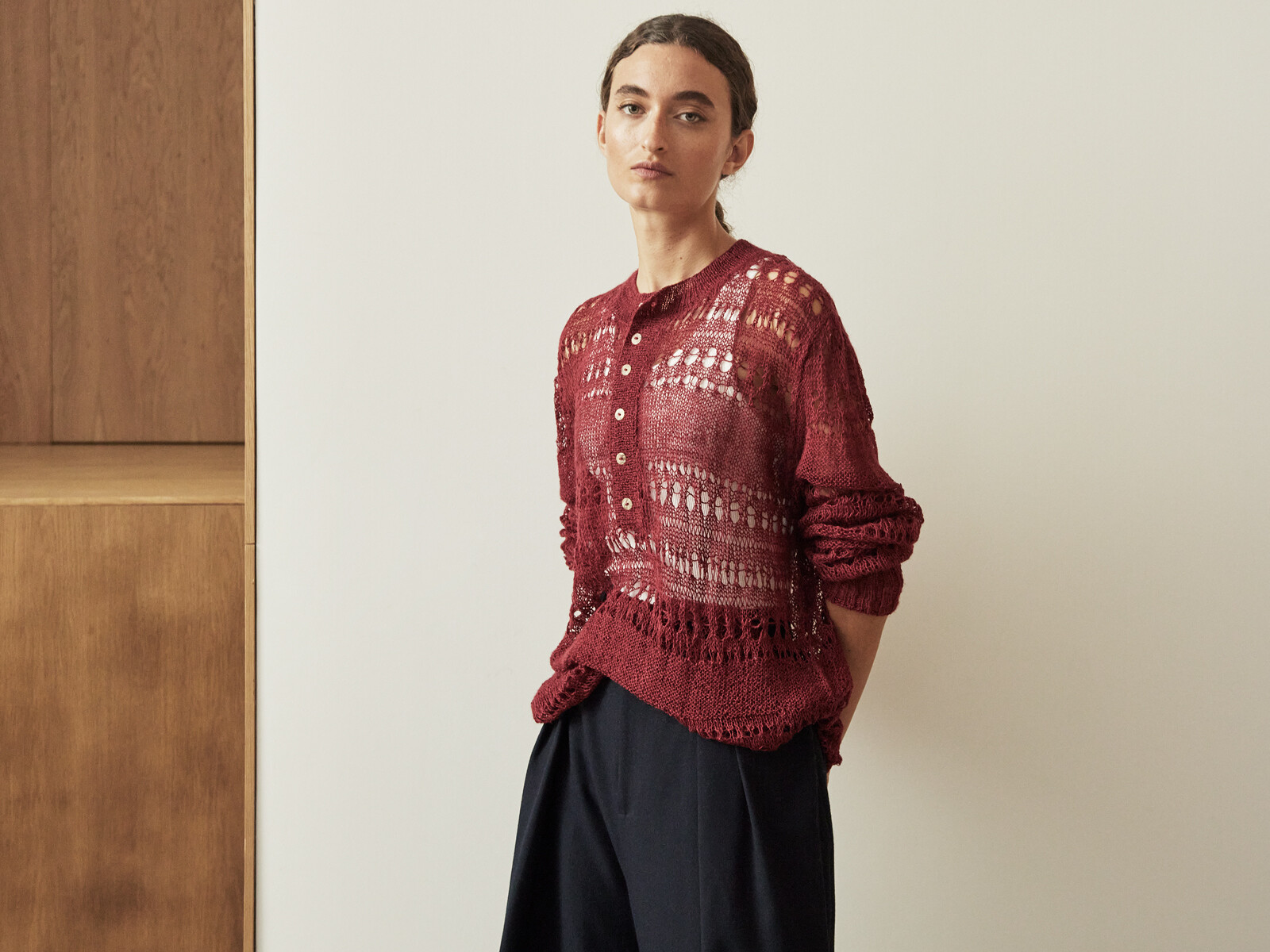 Lacy henley sweater Image