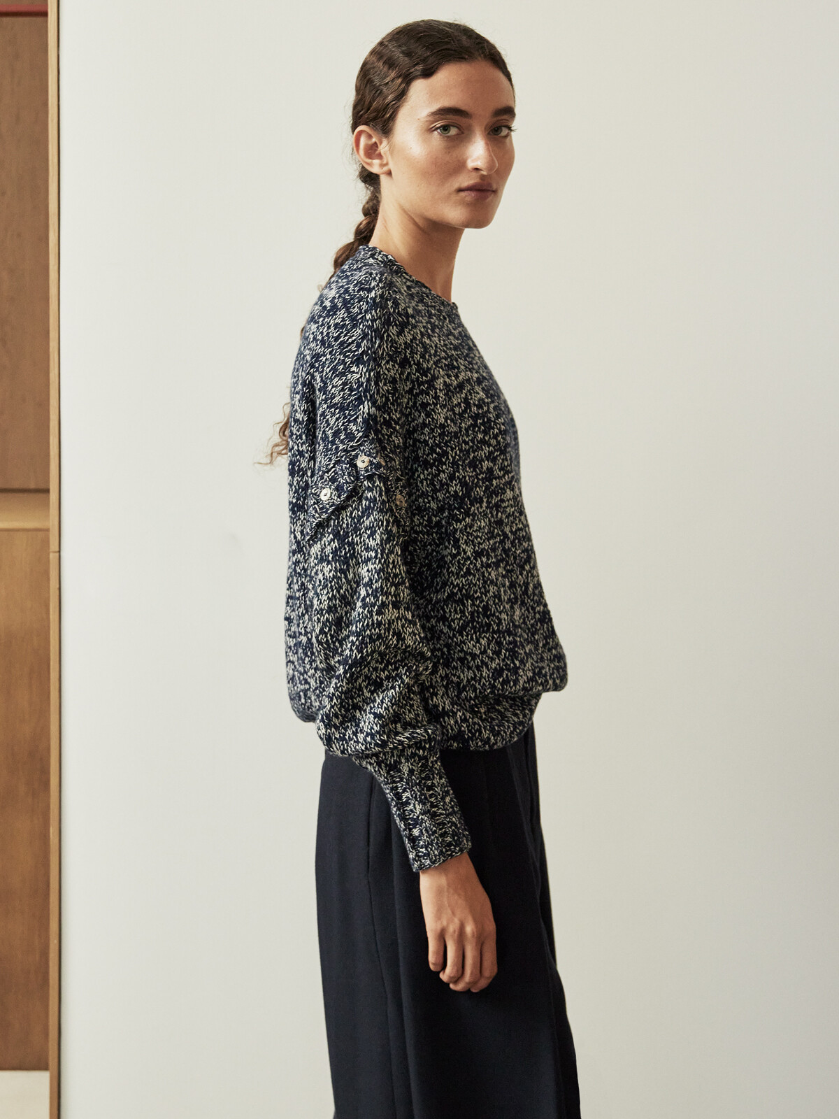 Buttoned sleeve sweater Image