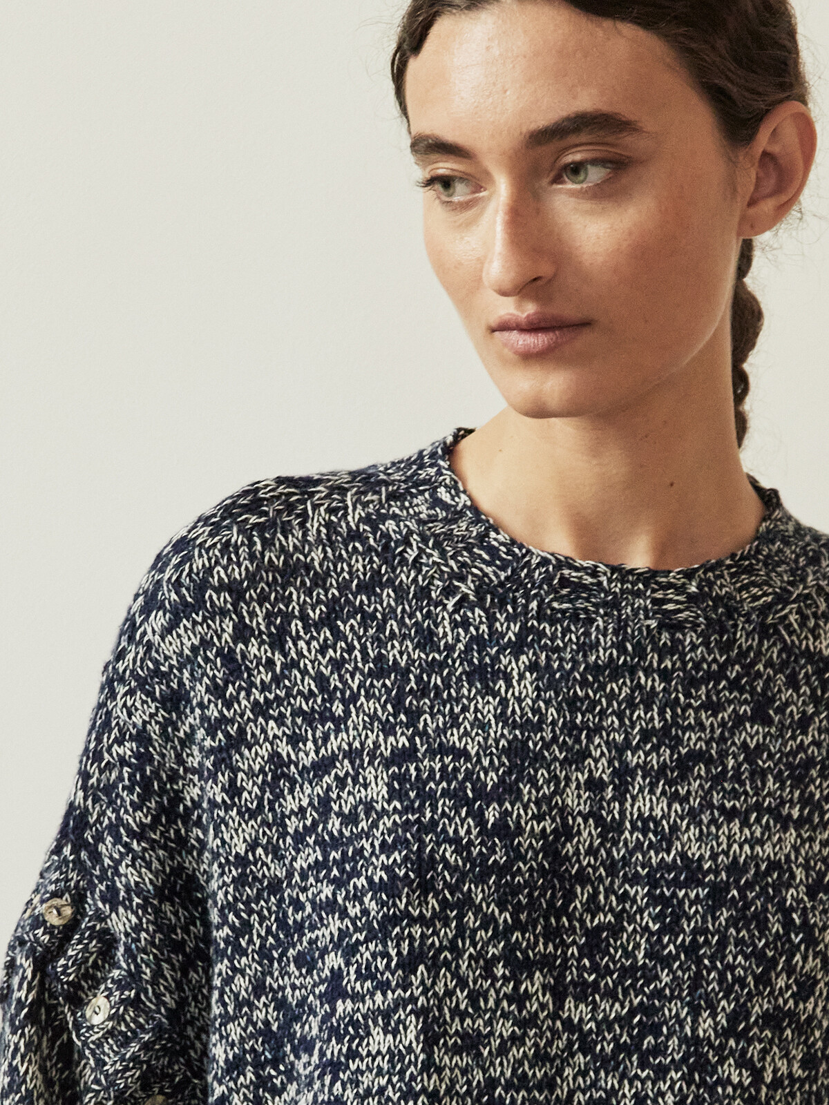 Buttoned sleeve sweater Image