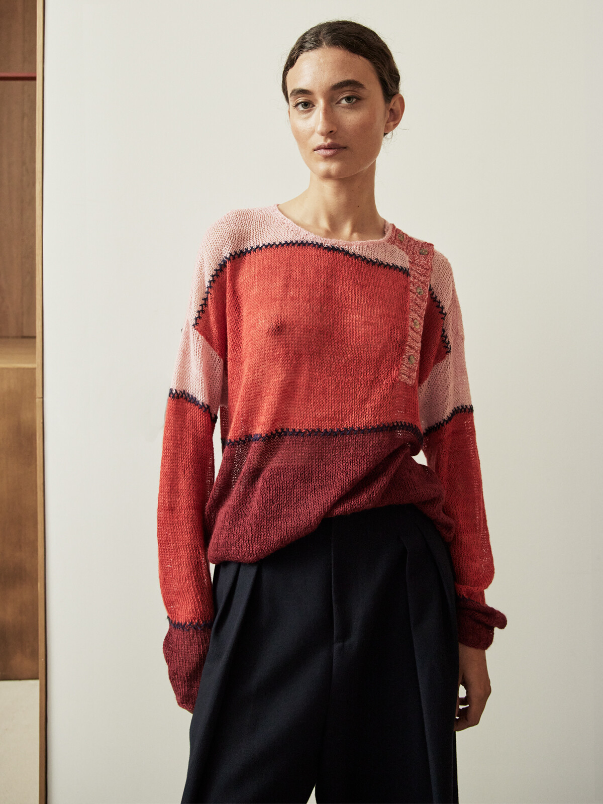 Front buttoned sweater