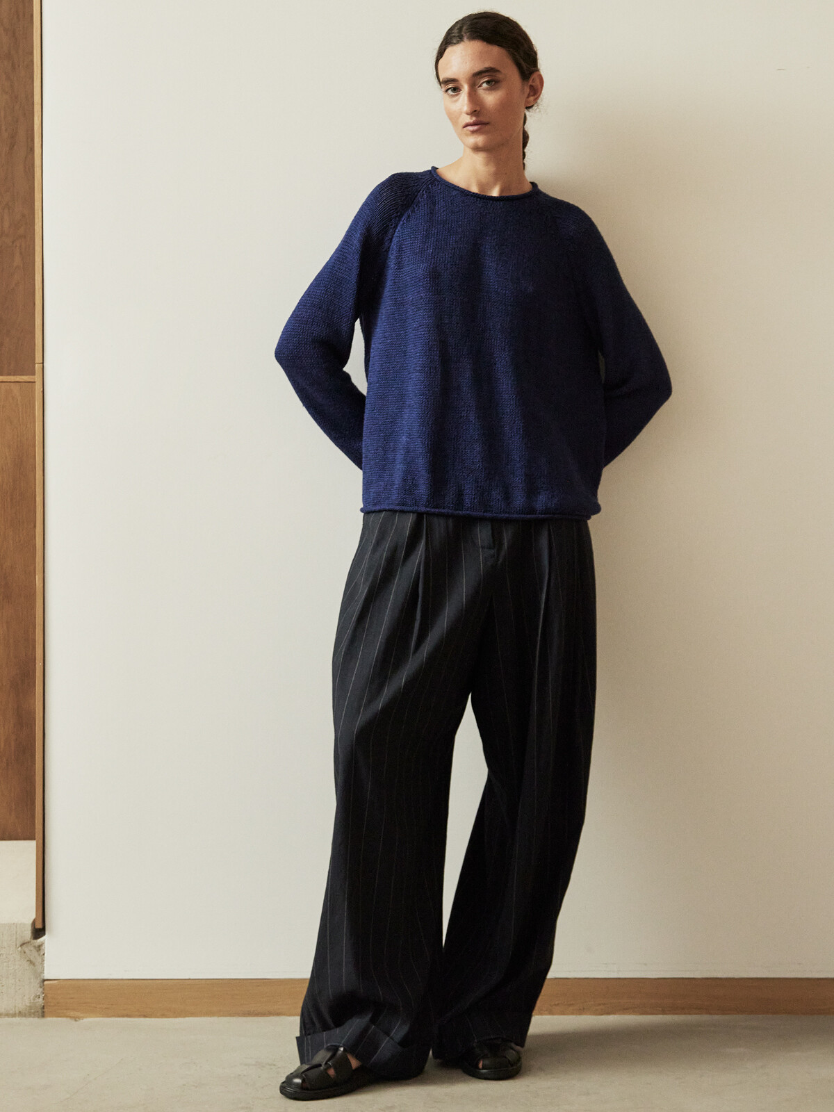 Roll-edge sweater Image