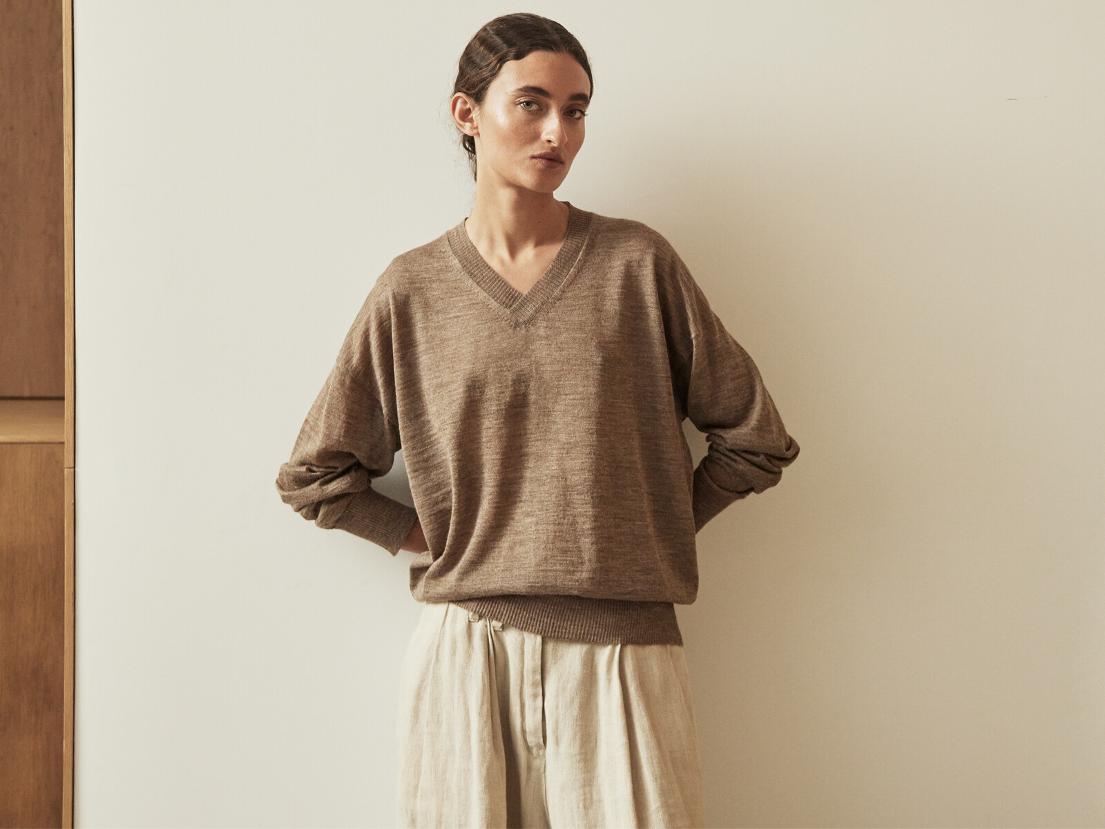 Sheer v-neck sweater Image