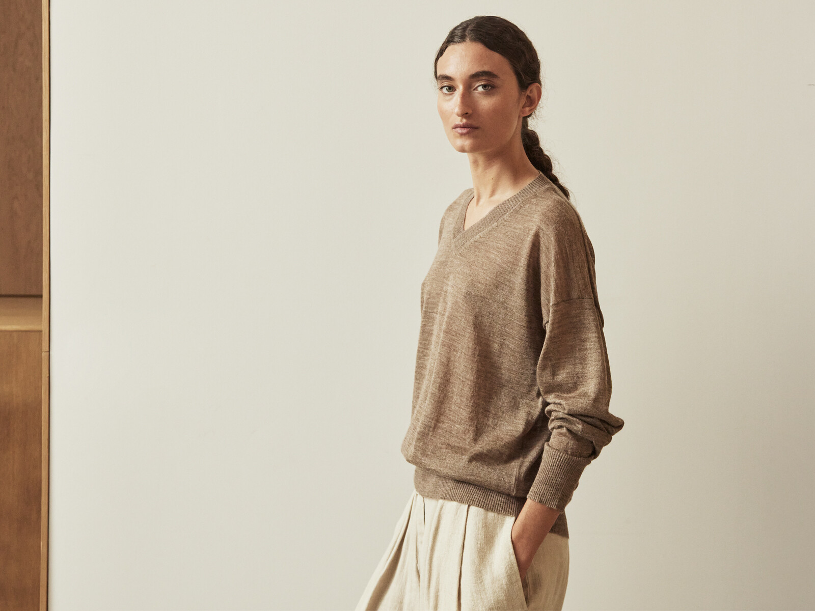 Sheer v-neck sweater Image