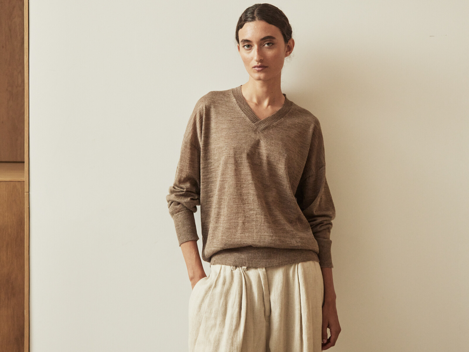Sheer v-neck sweater Image