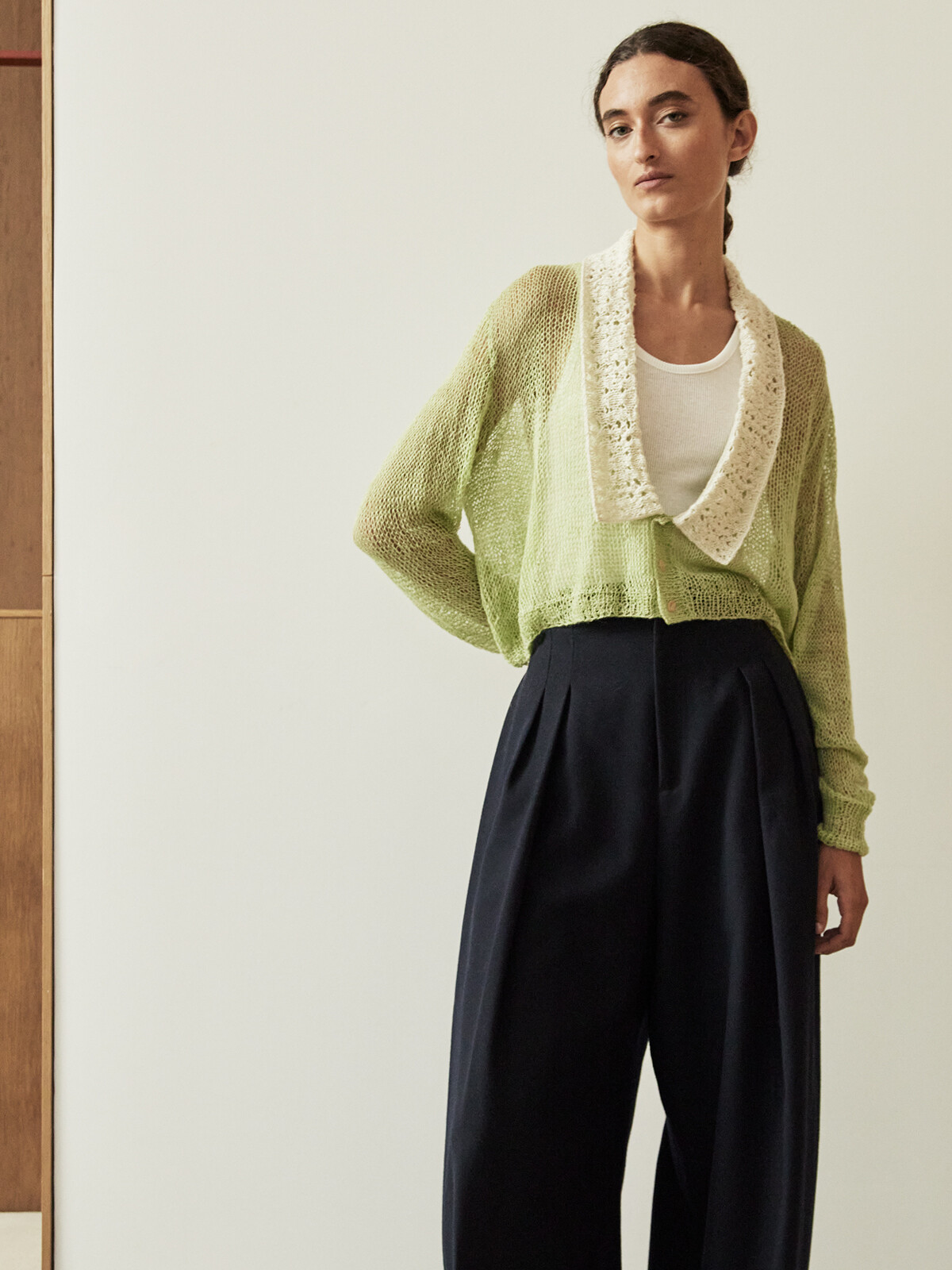 Lacy lapel cardigan Image