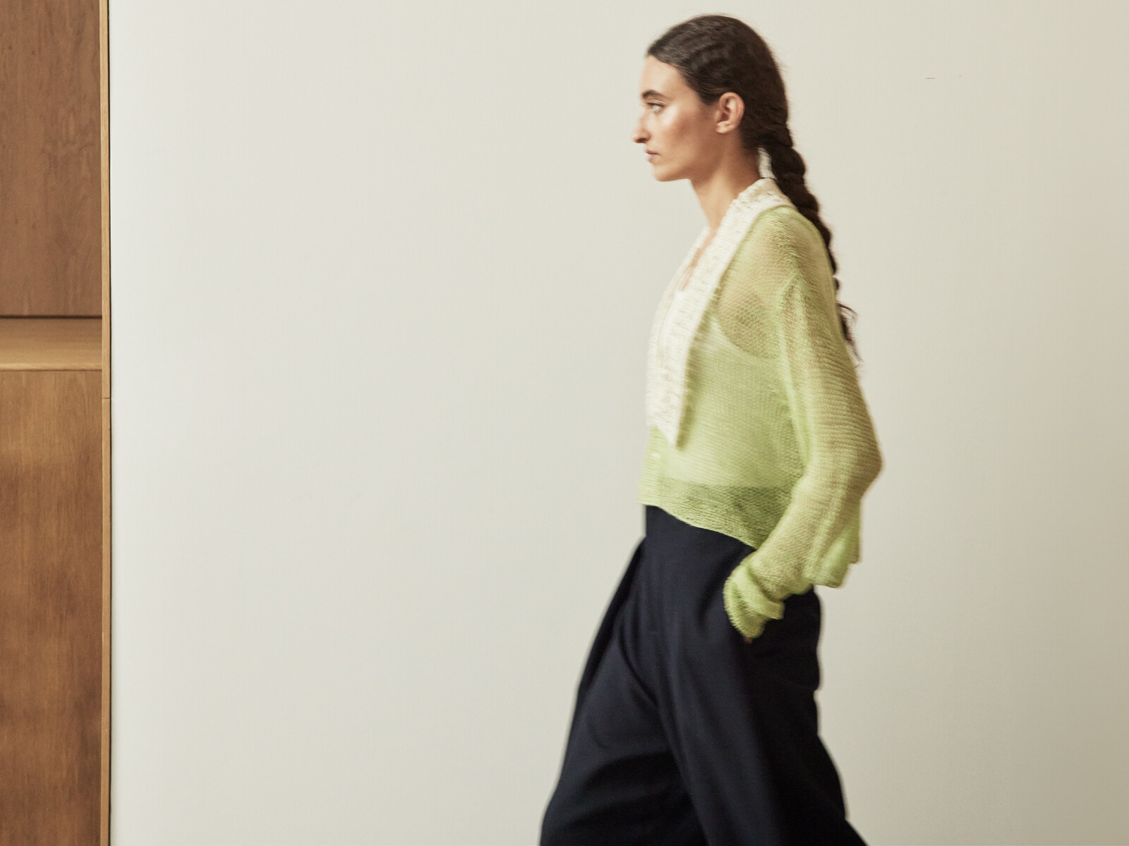 Lacy lapel cardigan Image