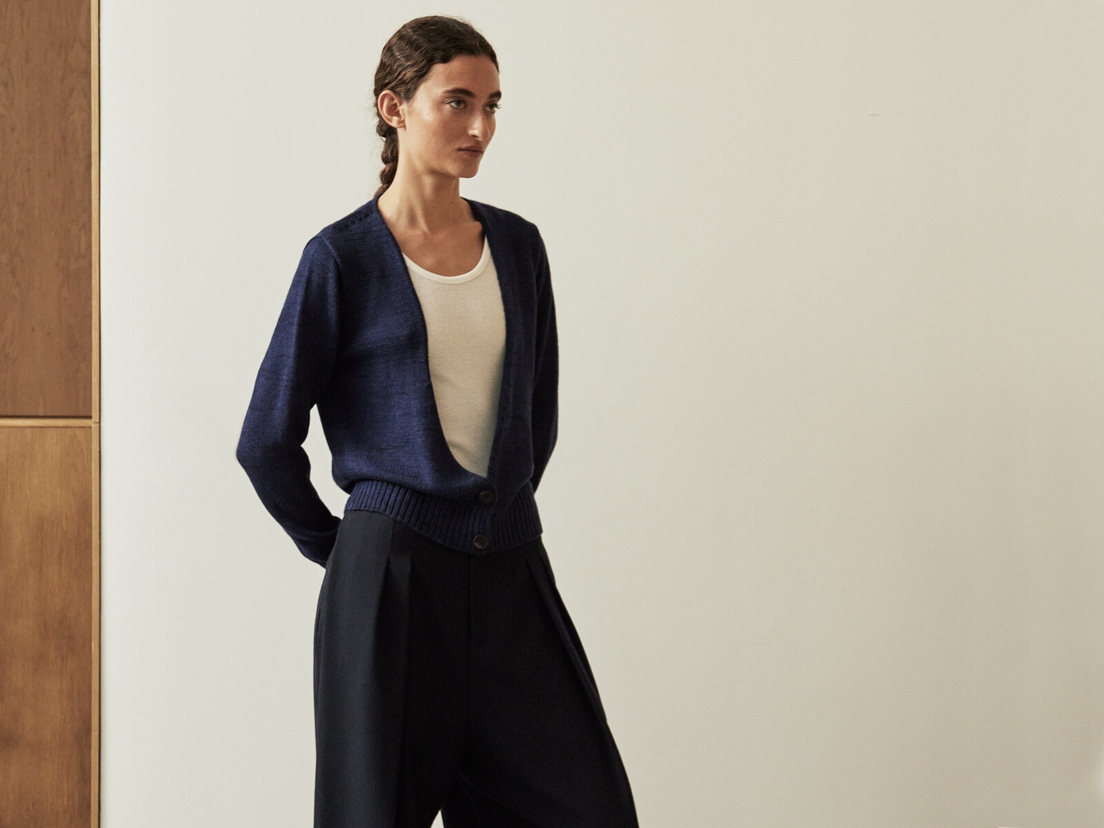Deep v-neck cardigan Image