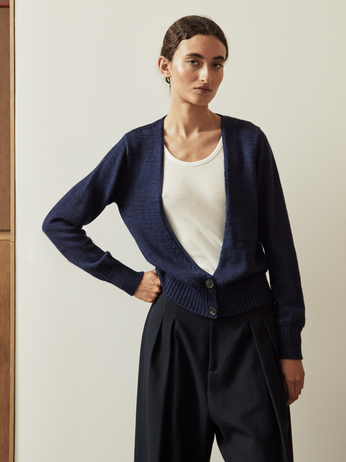 Deep v-neck cardigan Image