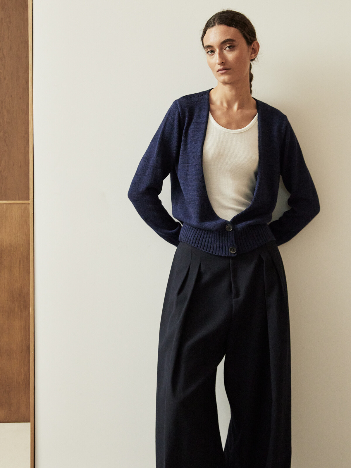 Deep v-neck cardigan Image