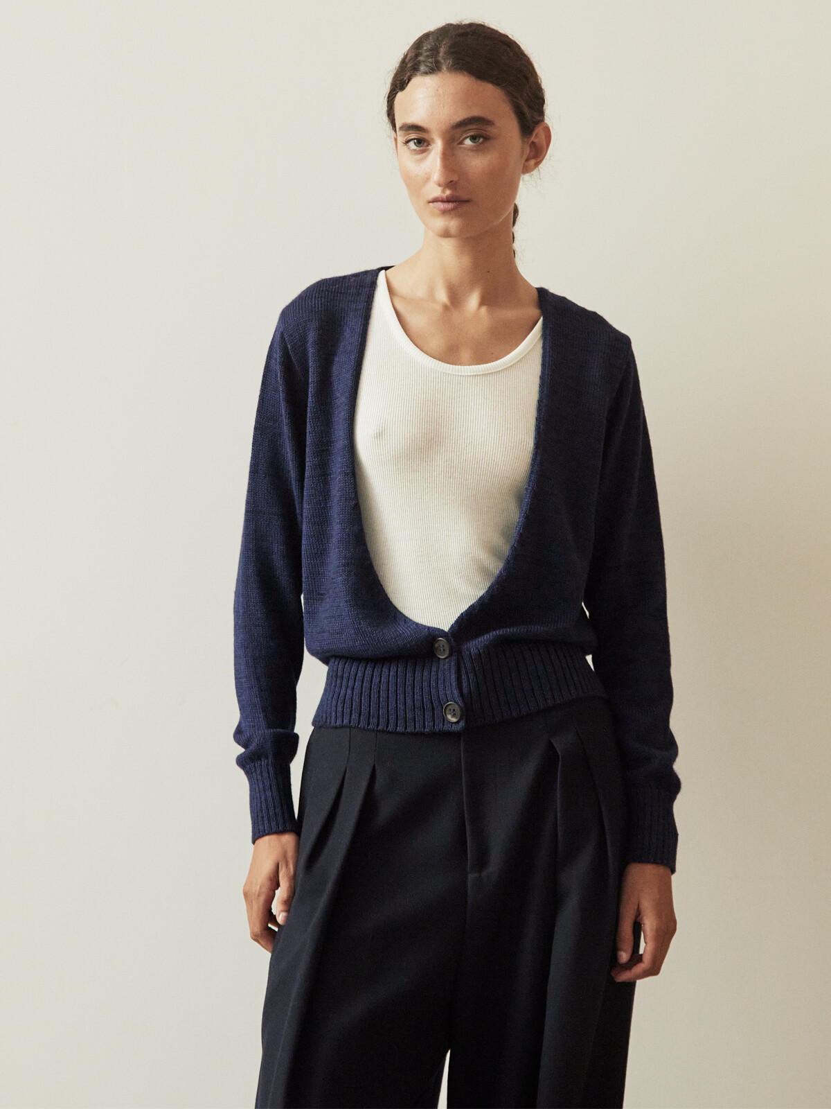 Deep v-neck cardigan