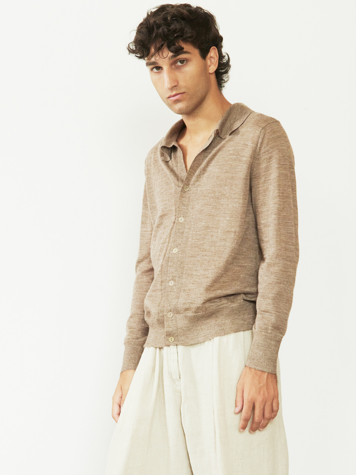 Sheer collar cardigan