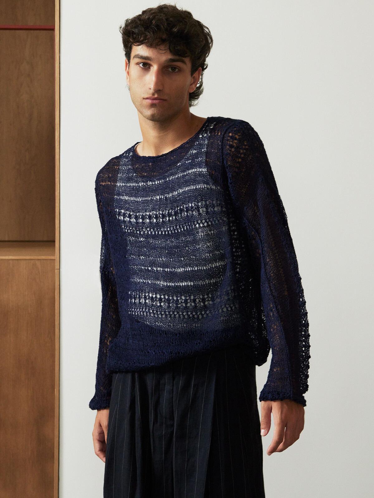 Paneled pattern sweater