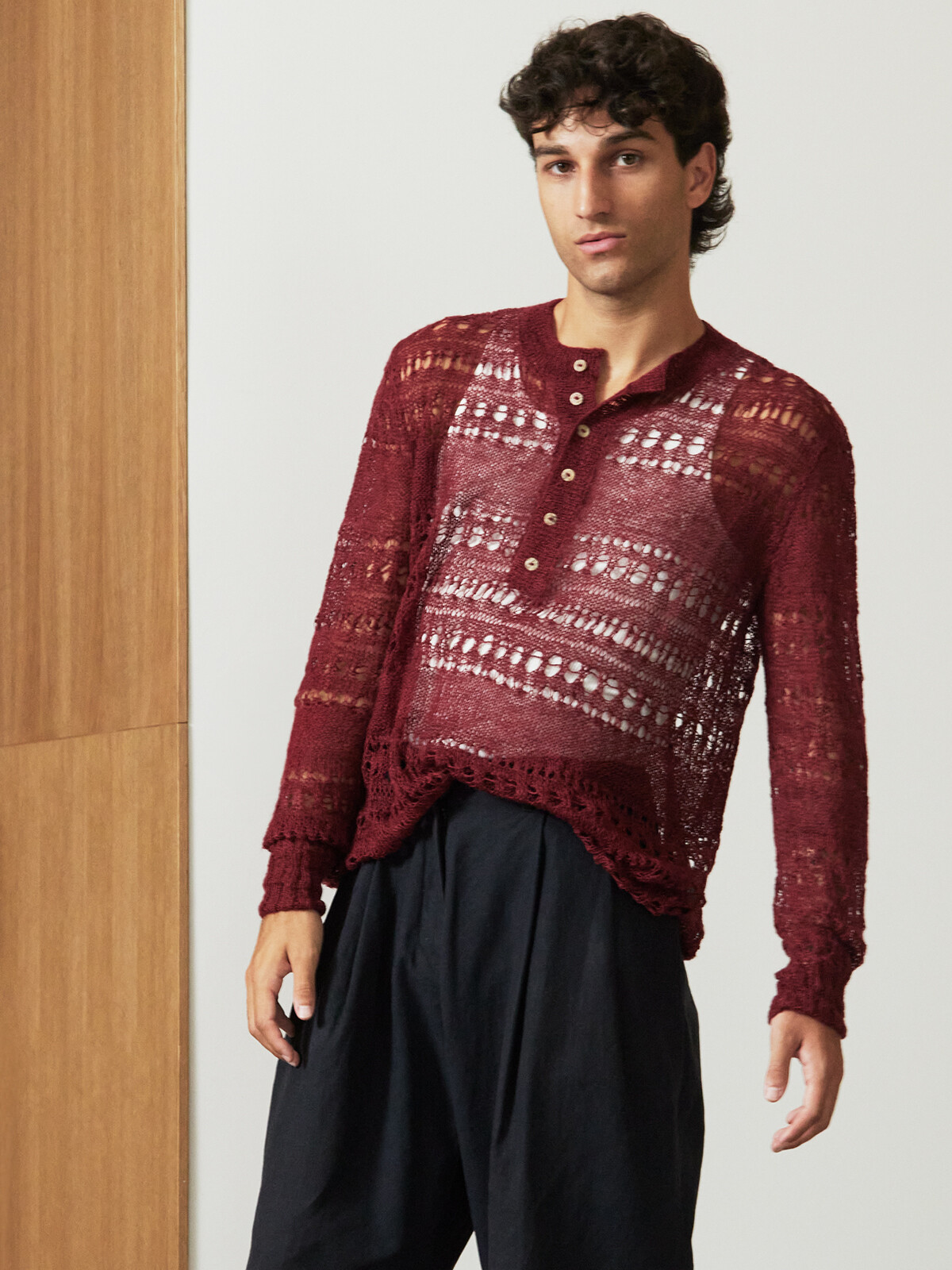Lacy henley sweater
