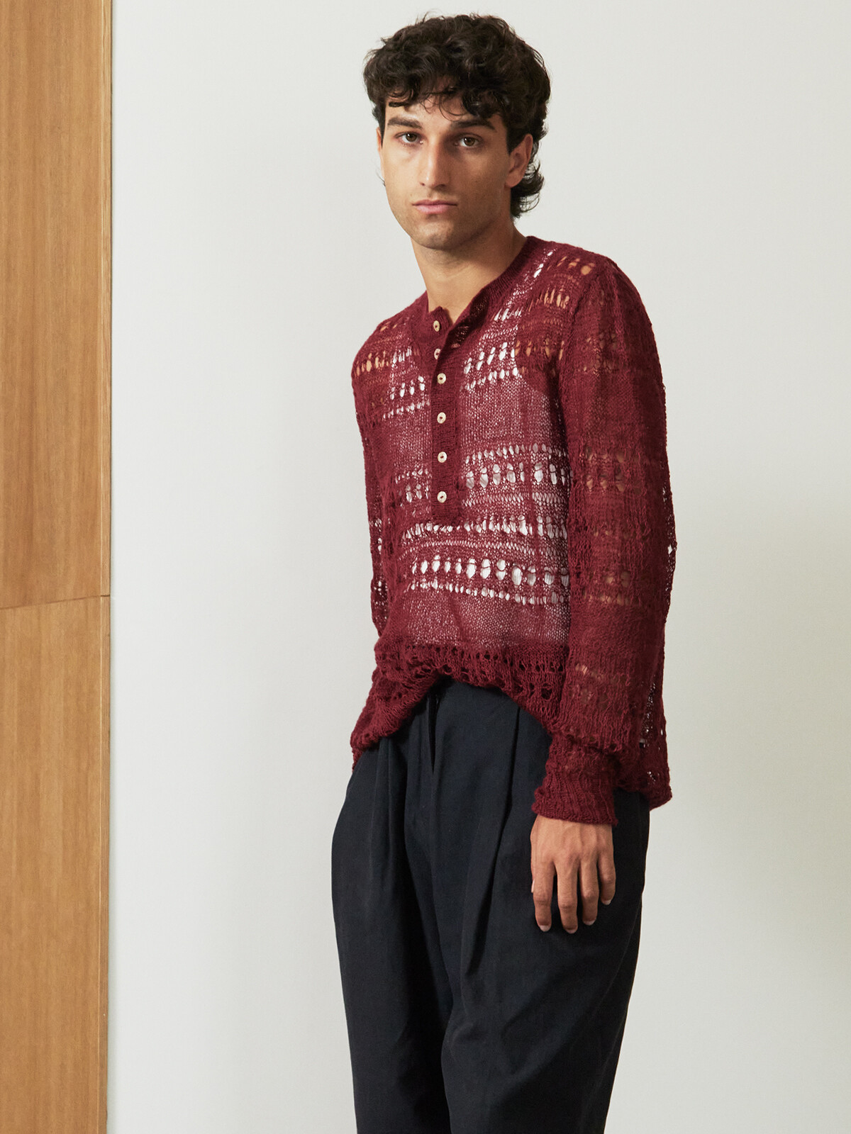 Lacy henley sweater Image