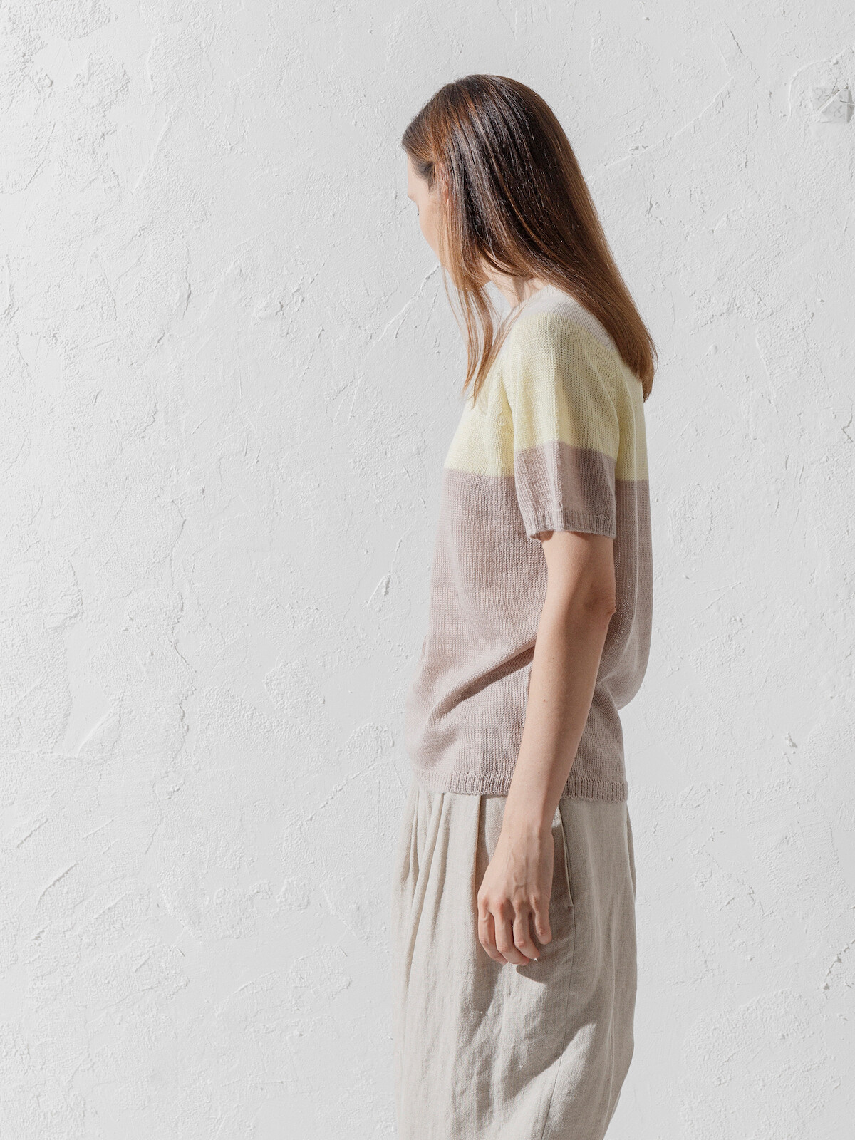Block knit t-shirt Image