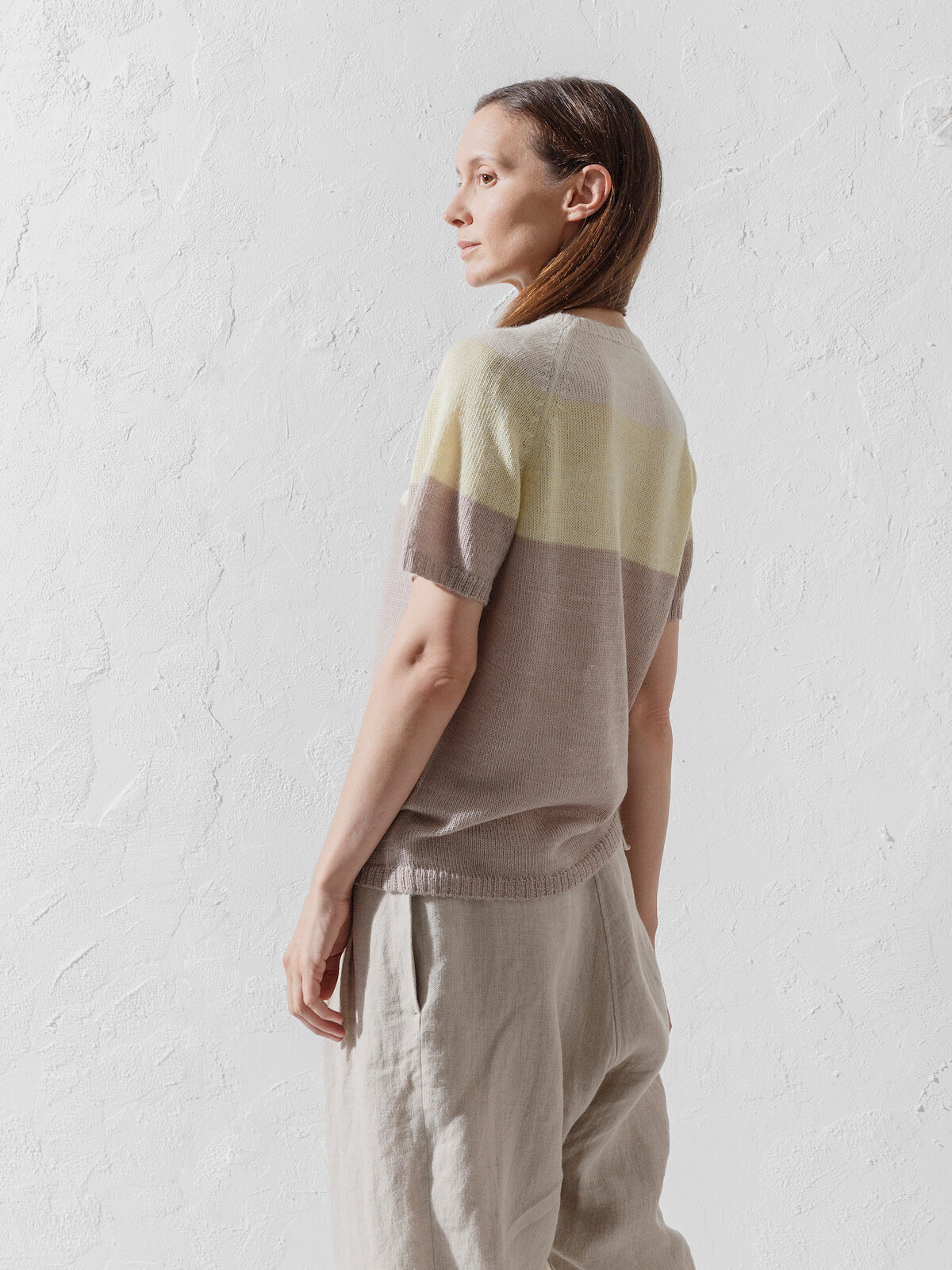 Block knit t-shirt Image