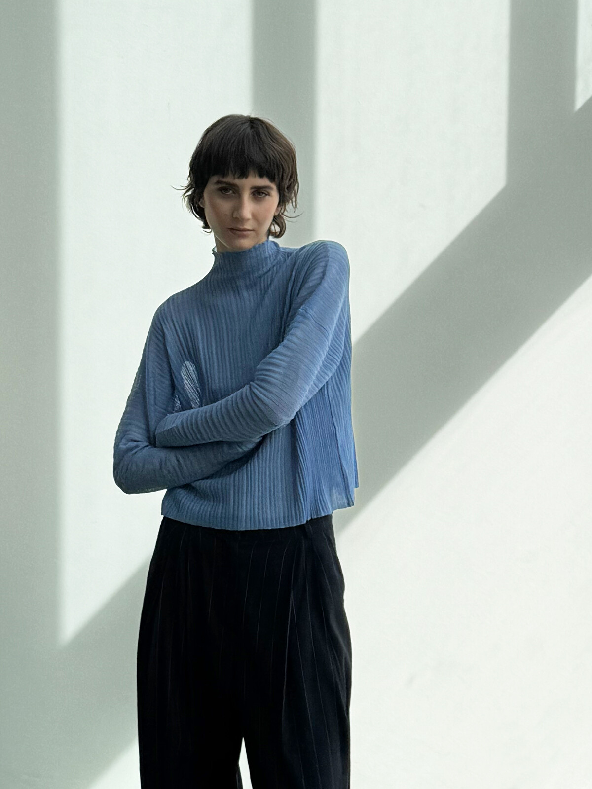 Pleated funnel sweater Image