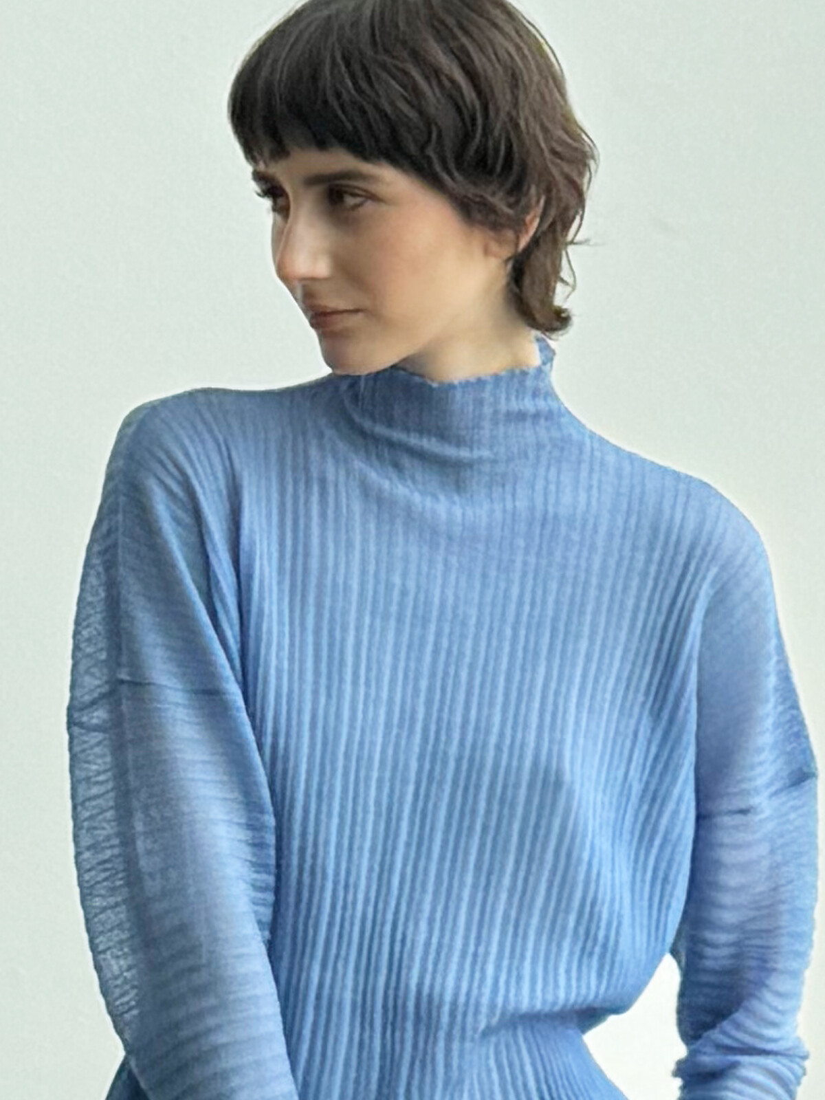 Pleated funnel sweater Image