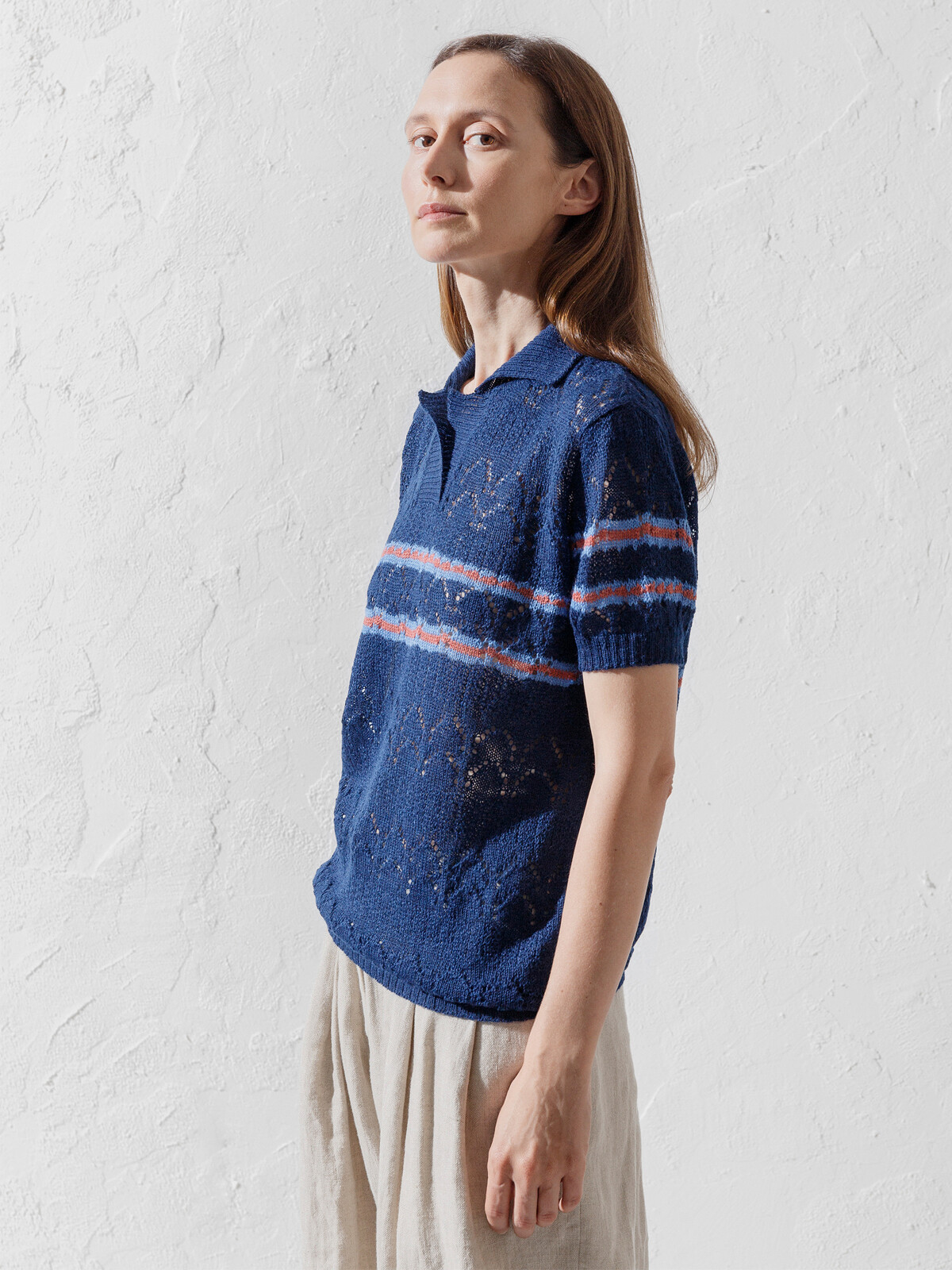Stripes lacy polo Image