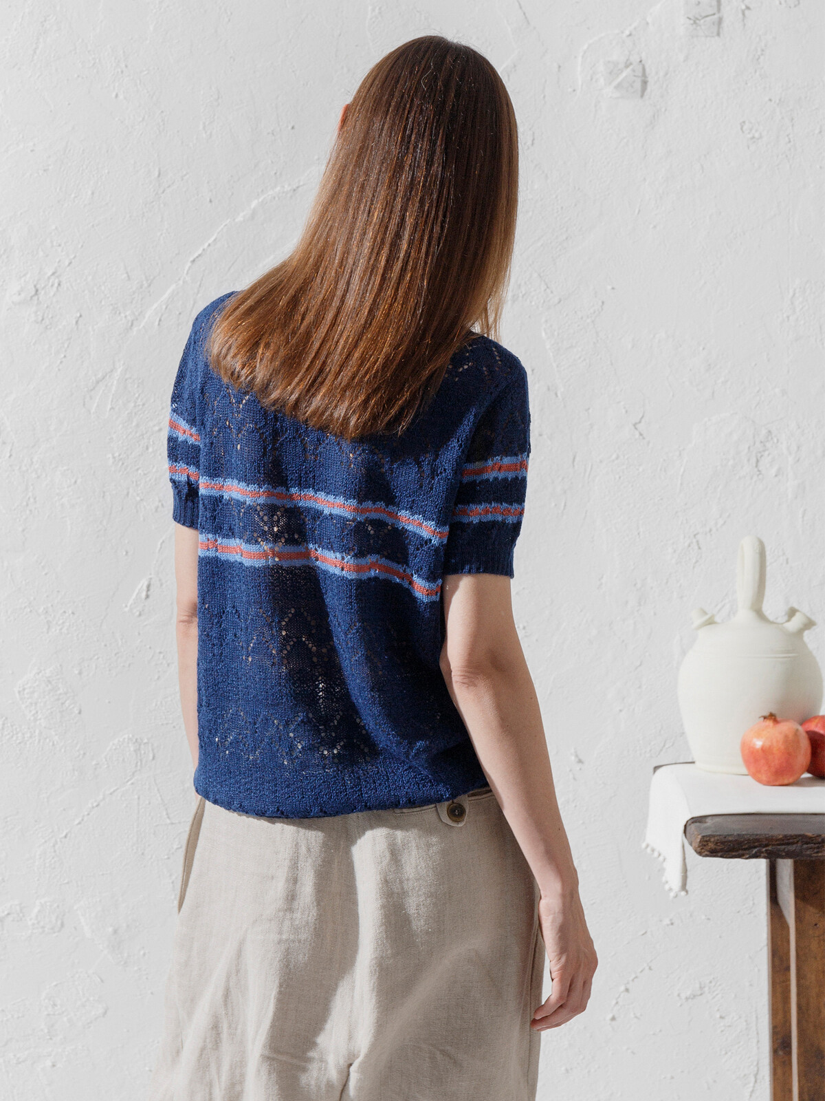 Stripes lacy polo Image