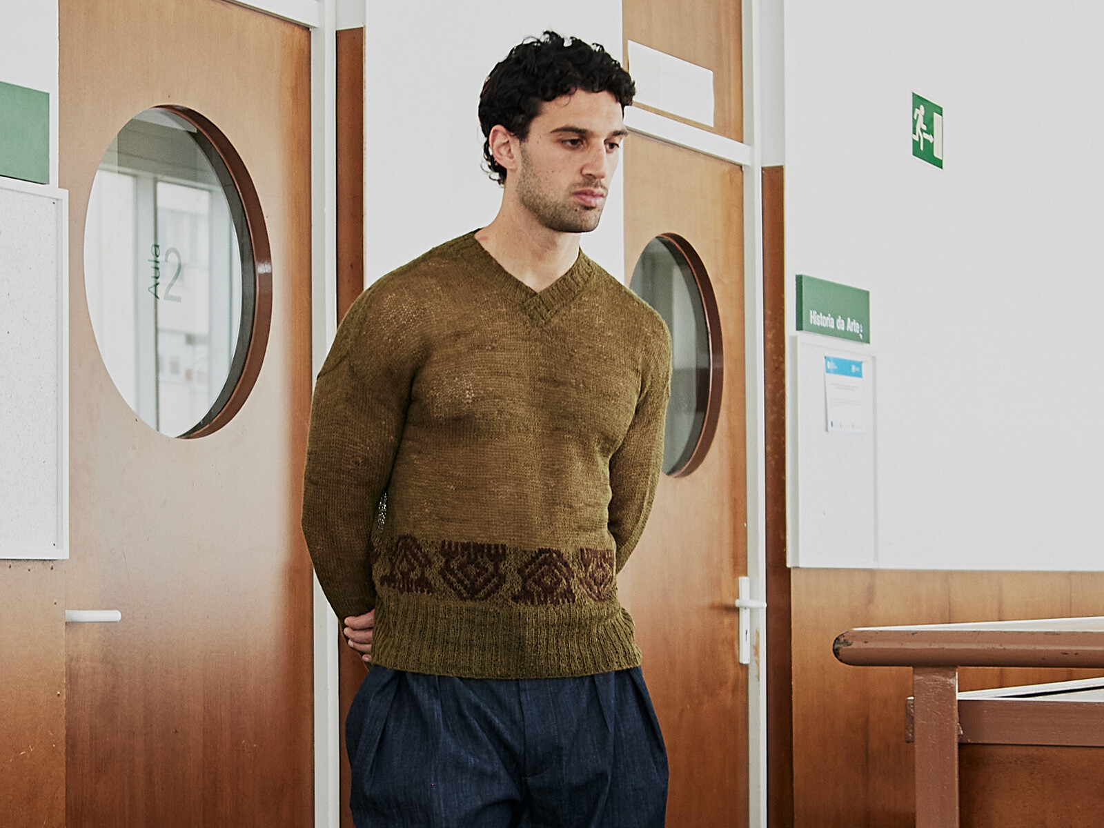 Sheer jacquard sweater Image