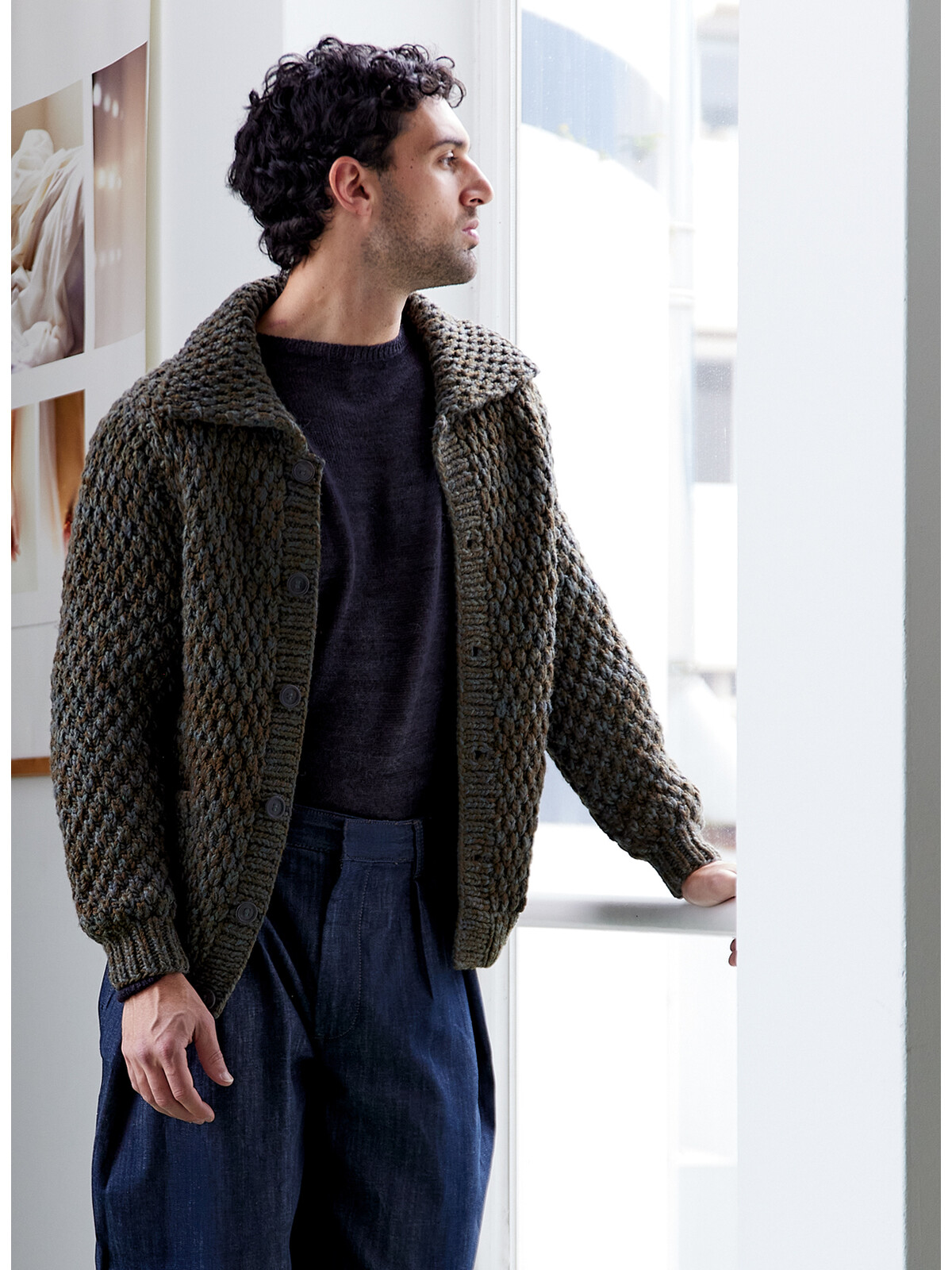 Collar fisherman cardigan Image