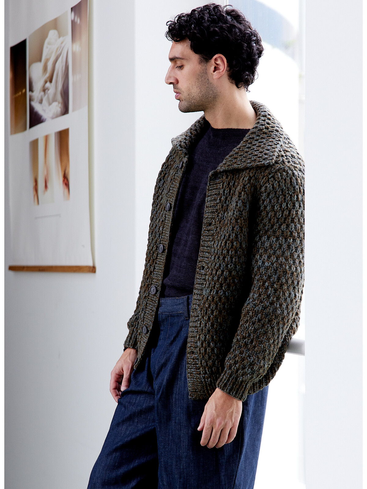 Collar fisherman cardigan Image