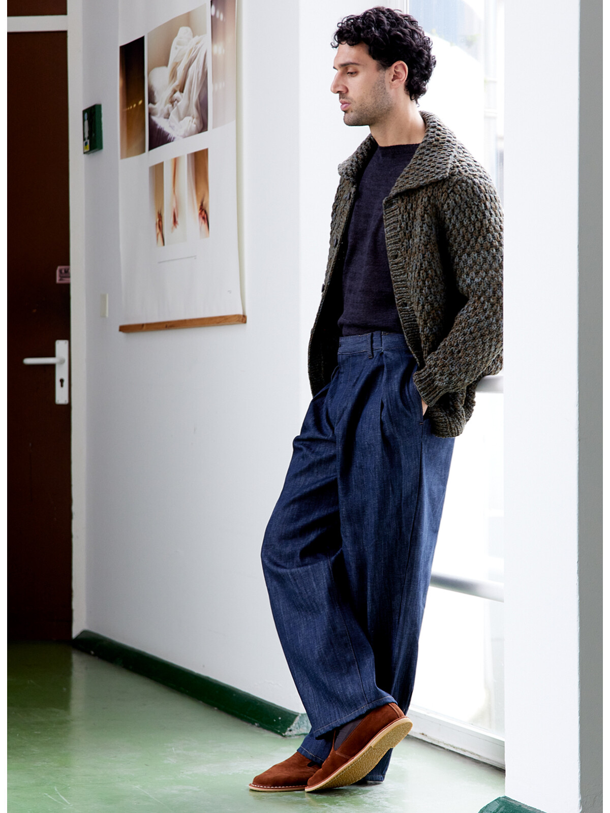 Collar fisherman cardigan Image