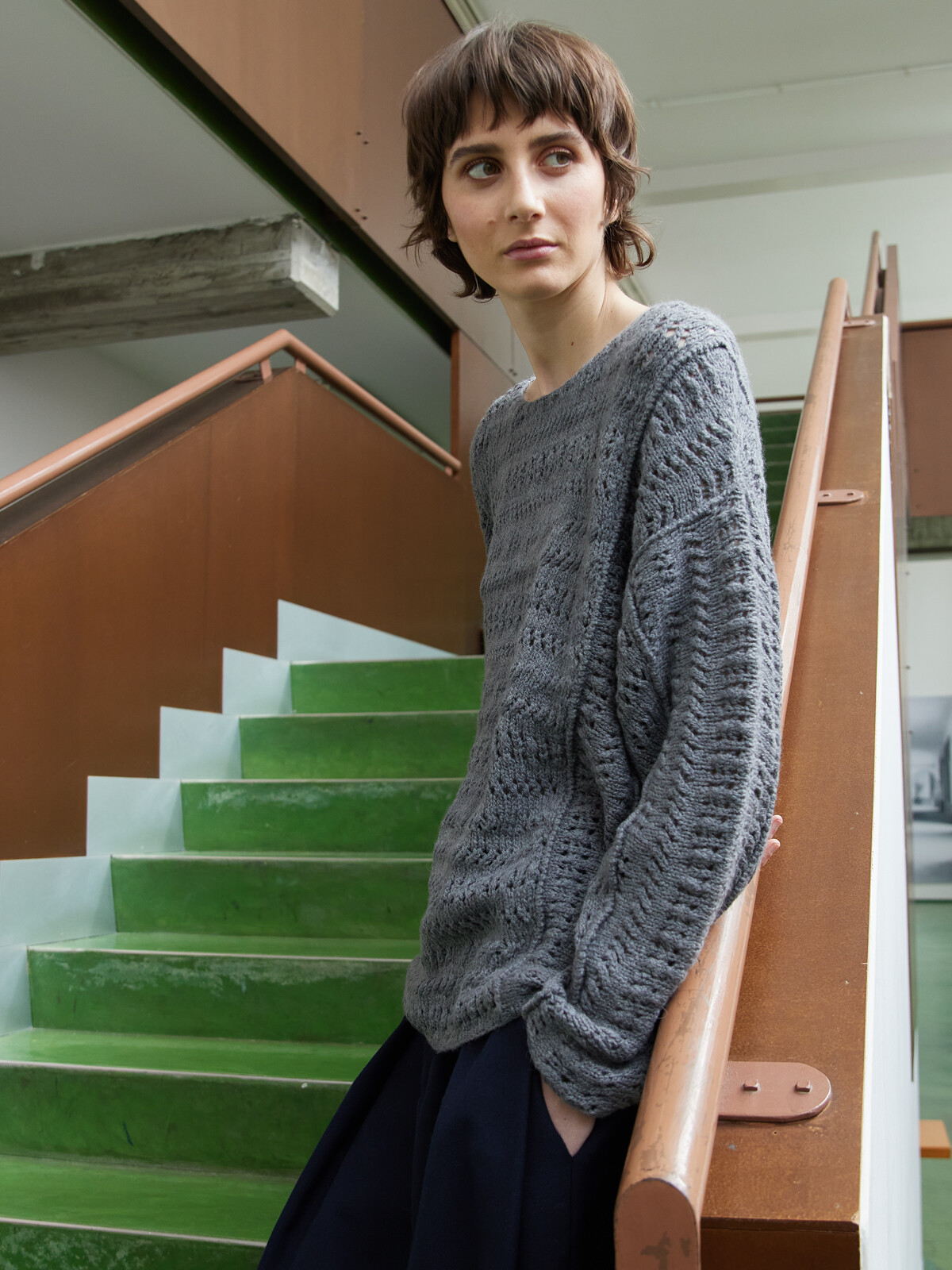Pannel patterns sweater Image